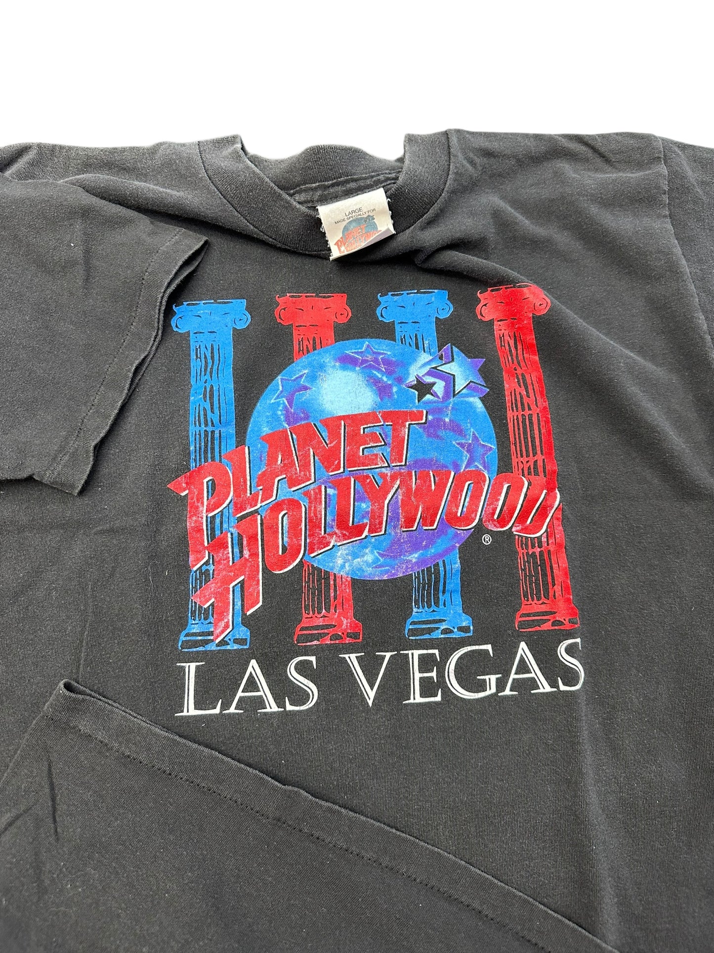 Vintage 90s Planet Hollywood Las Vegas Graphic Print Tee Size L