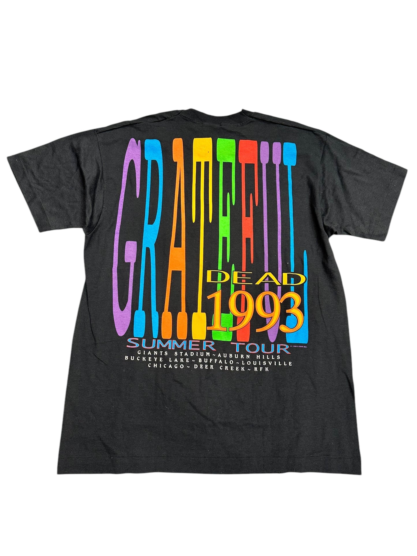 Vintage 1993 The Grateful Dead Deadstock Summer Tour Liquid Blue Band Tee Size XL