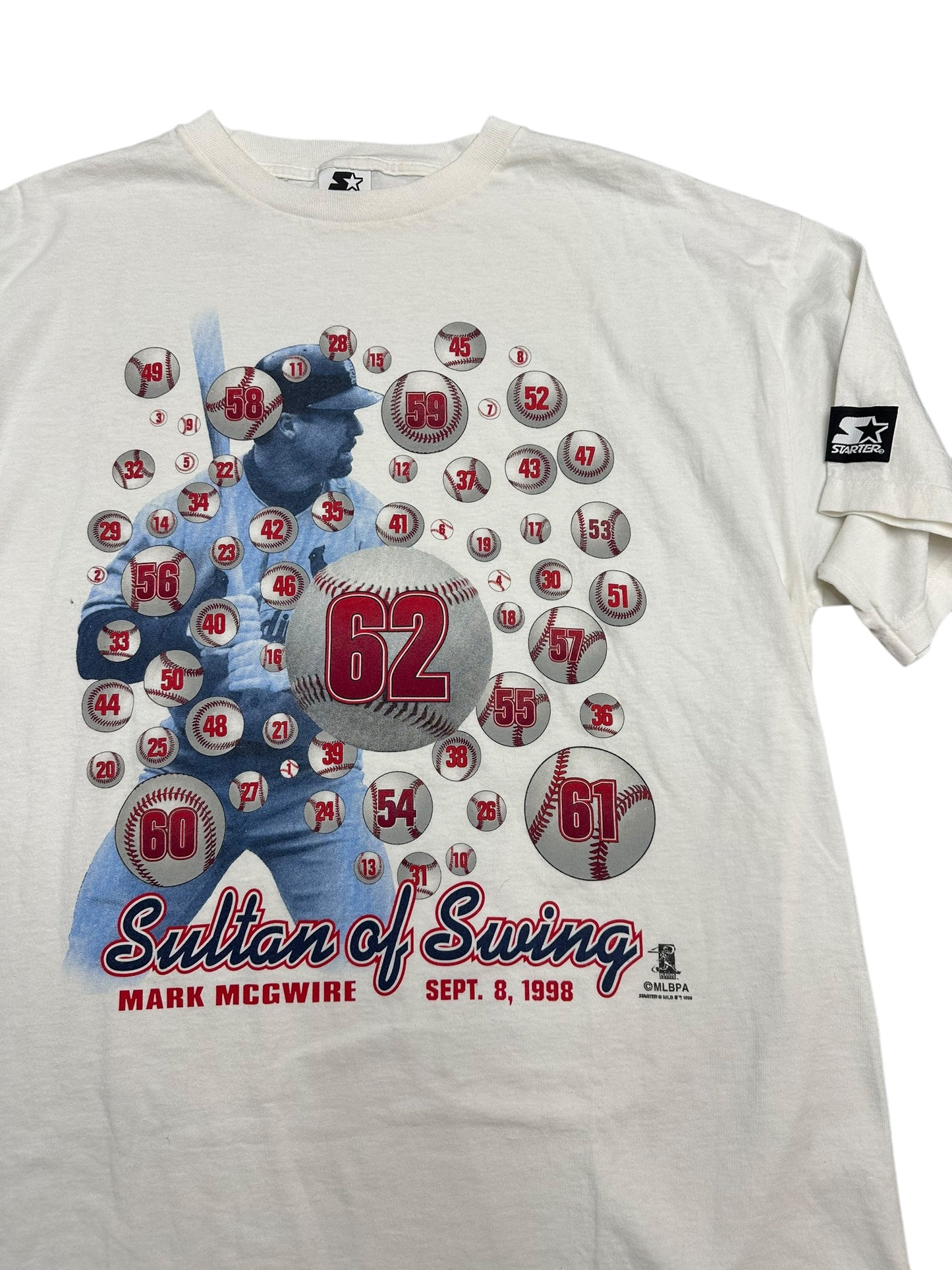 Vintage 1998 Mark McGwire Sultan Of Swing Starter Tee Size Large
