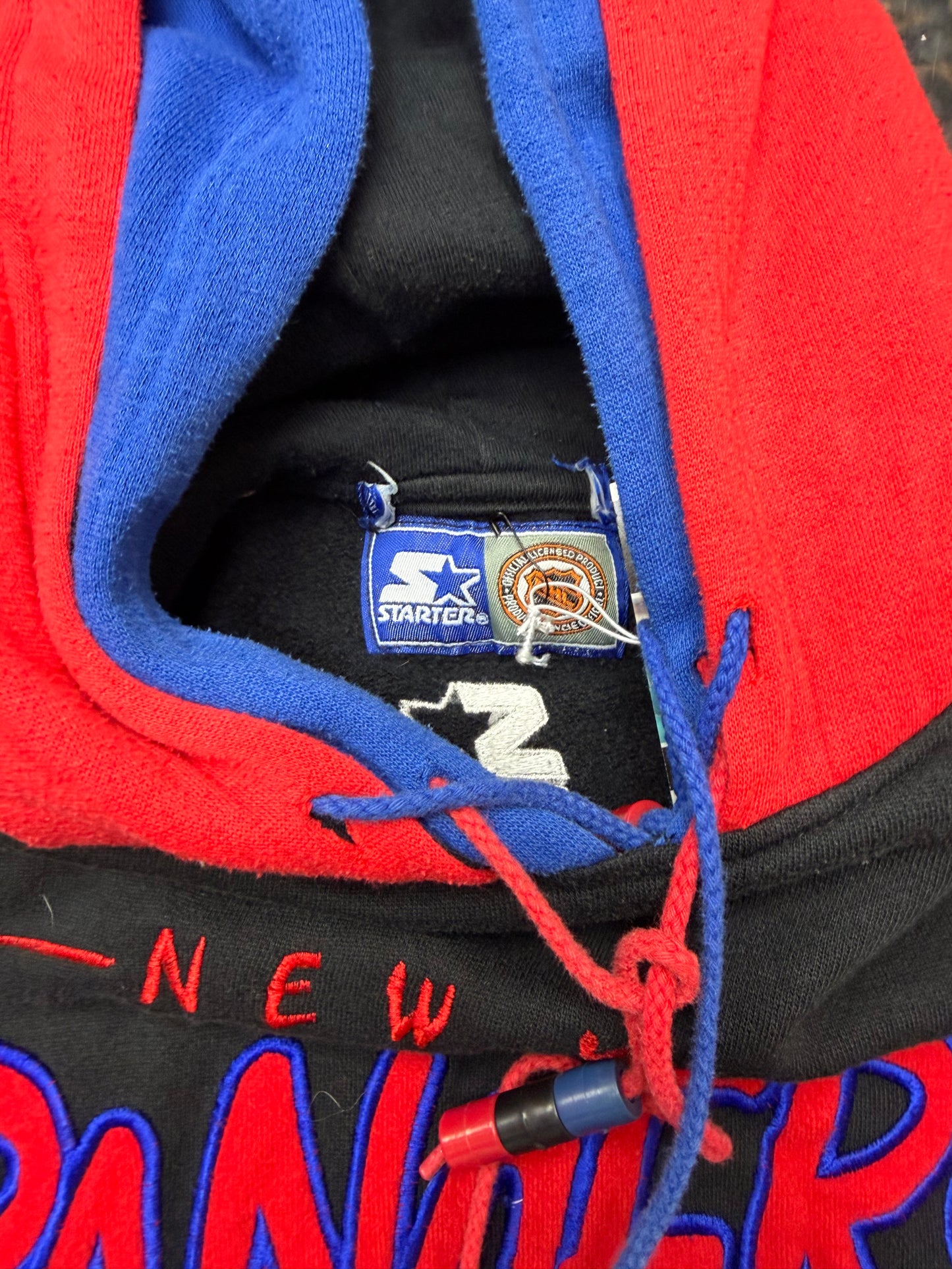 RARE Vintage Starter NY Rangers Double Hoodie Size Large