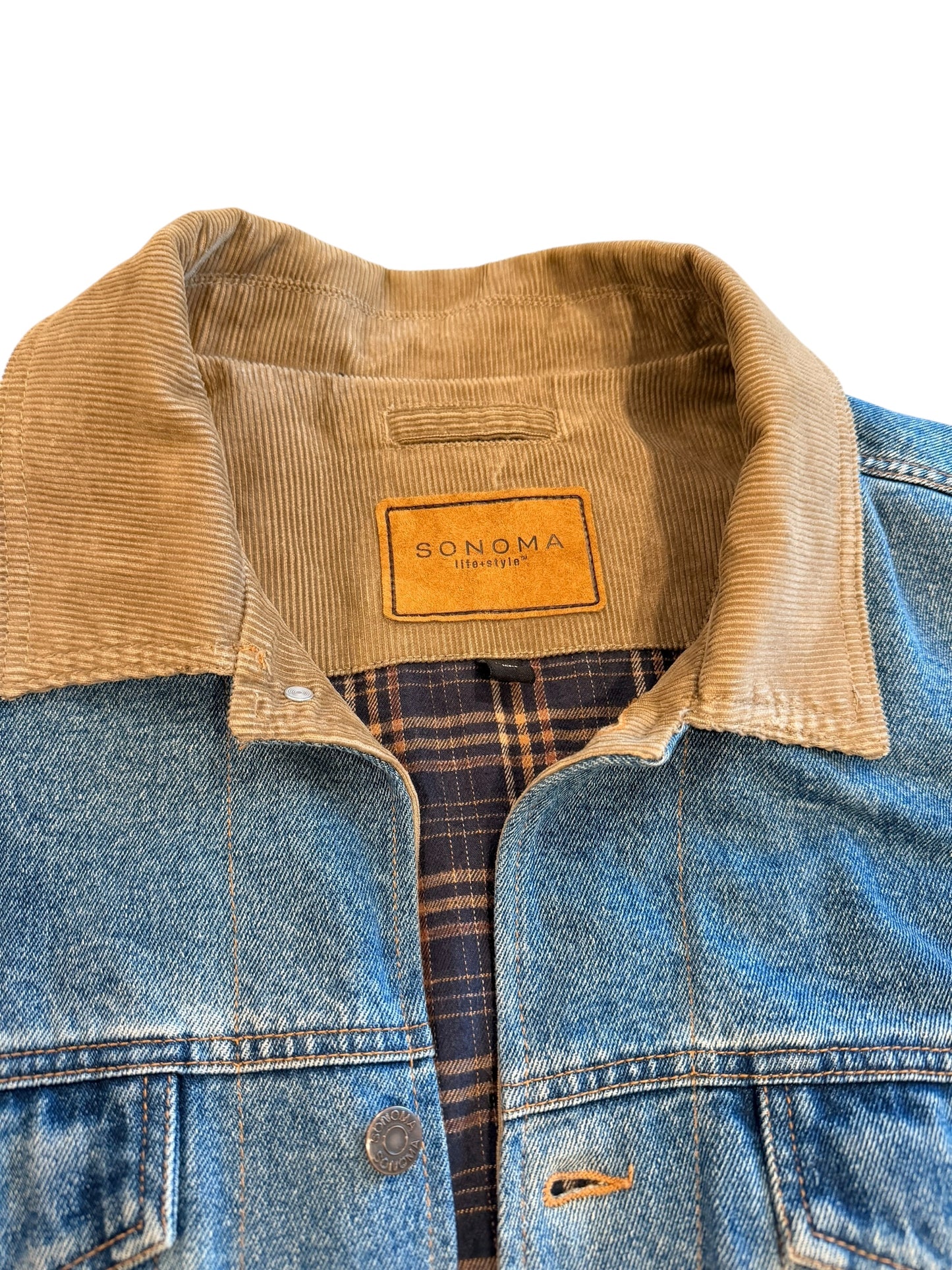 Vintage Flannel Lined Sonoma Denim Jacket Size Large