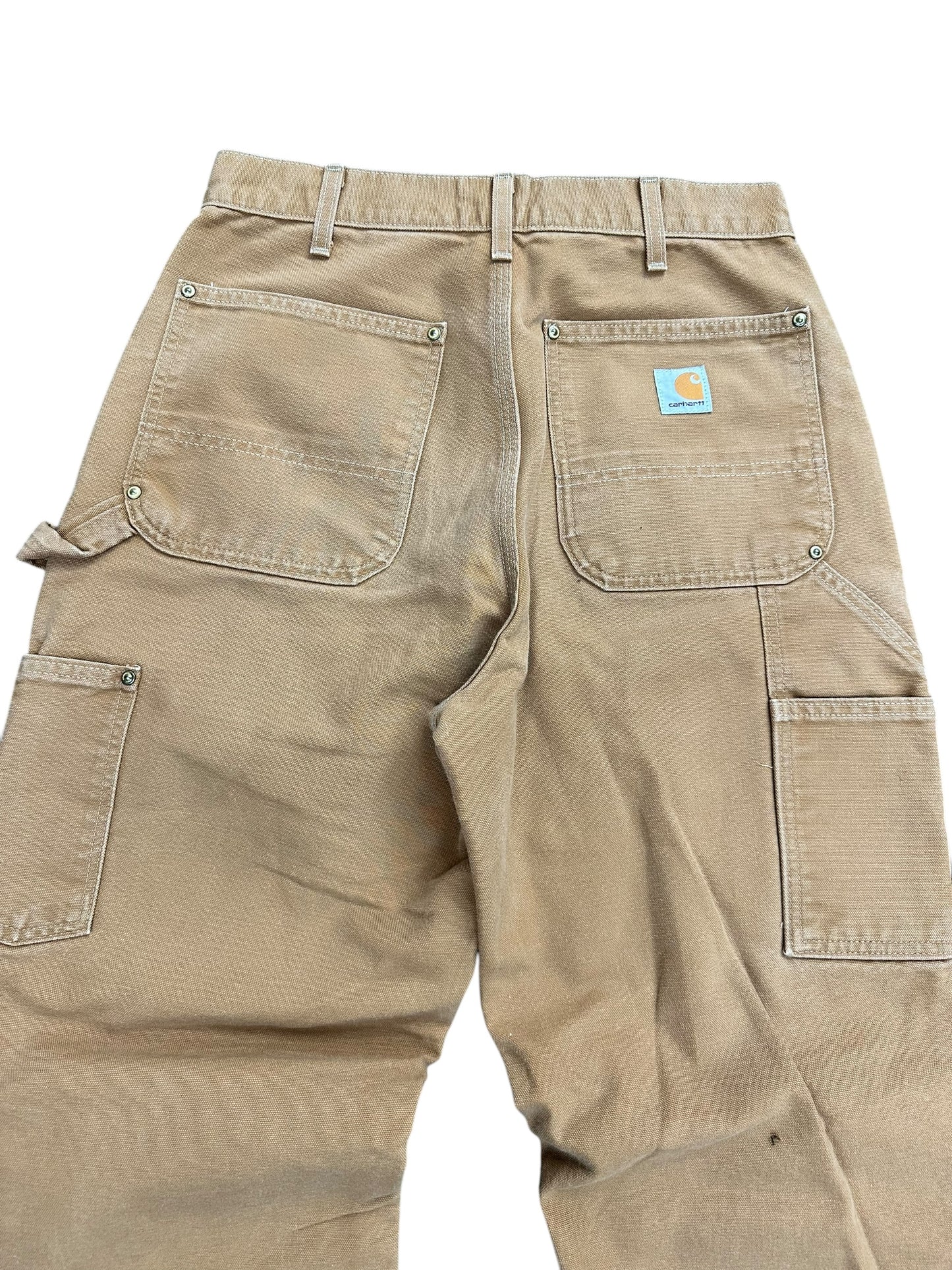 Carhartt Light Khaki Double Knee Work Wear Pants Size 32 x 32
