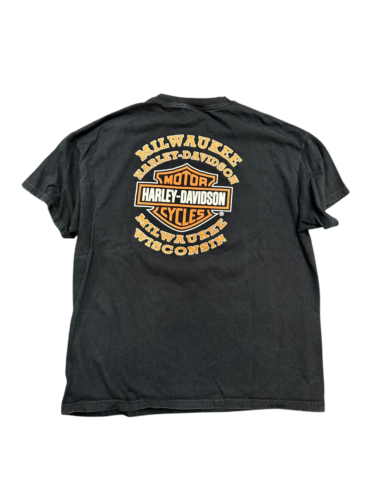Y2K Harley Davidson Chrome Flames Tee Size XL