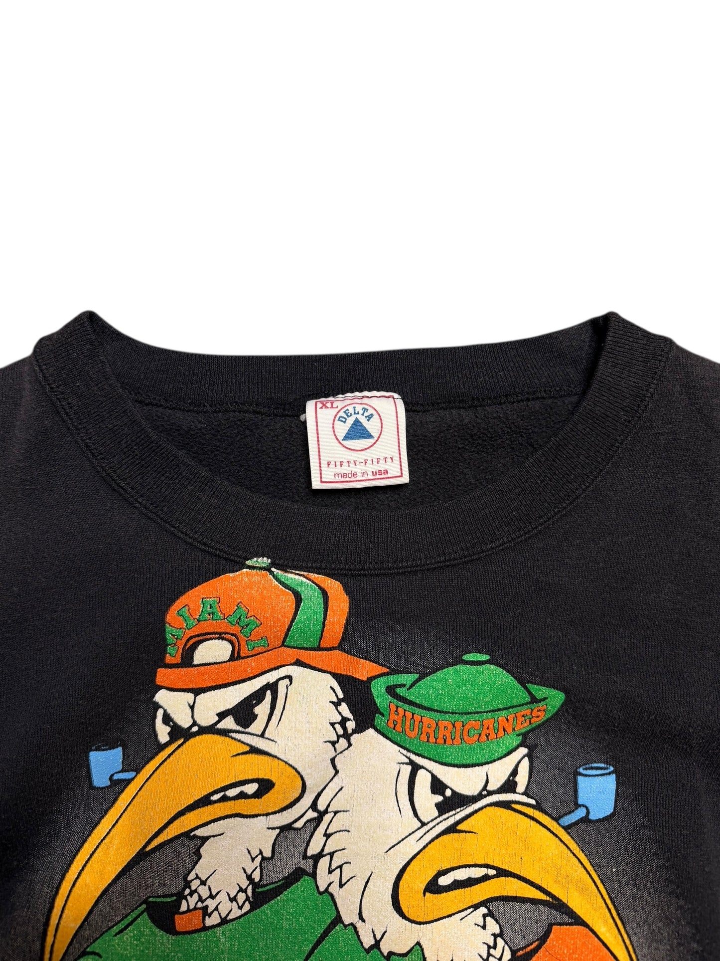 Vintage University of Miami Big Print Crewneck Size XL