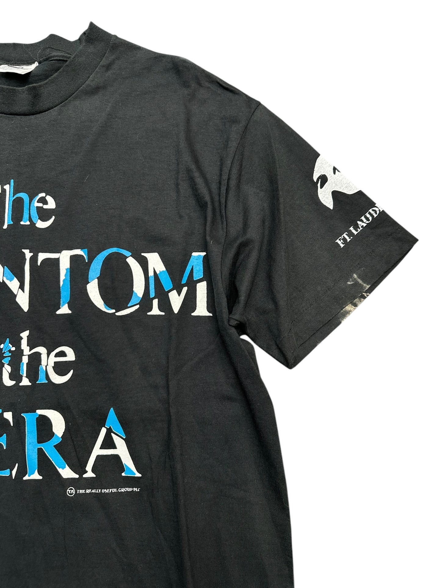 Vintage Phantom of The Opera Text Distressed Tee Size XL