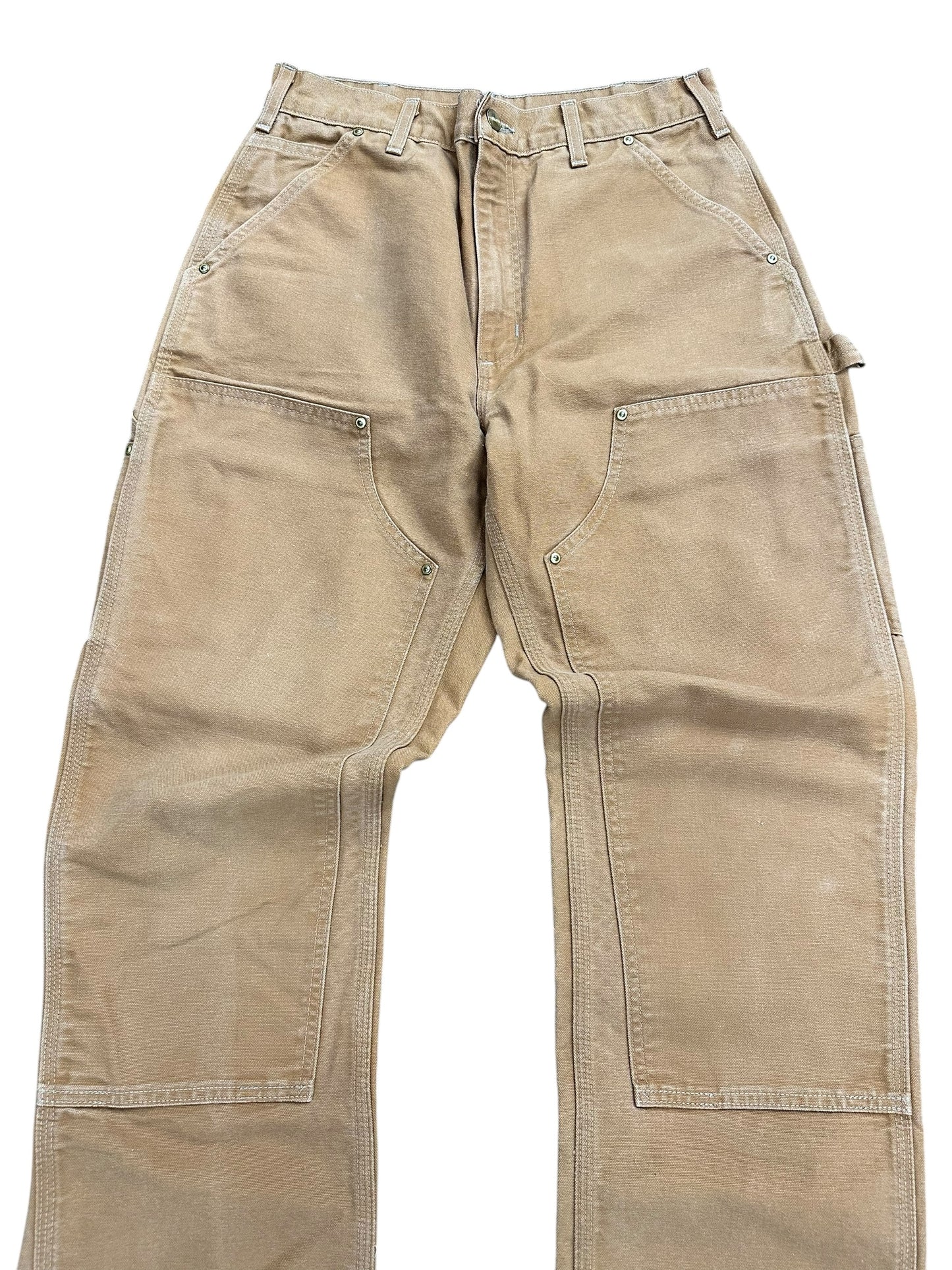 Carhartt Light Khaki Double Knee Work Wear Pants Size 32 x 32