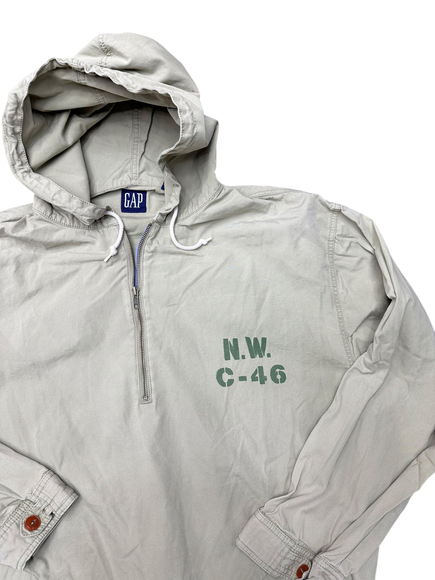 Y2K Gap Military Style Parka Quarter Zip Pullover Size L/XL
