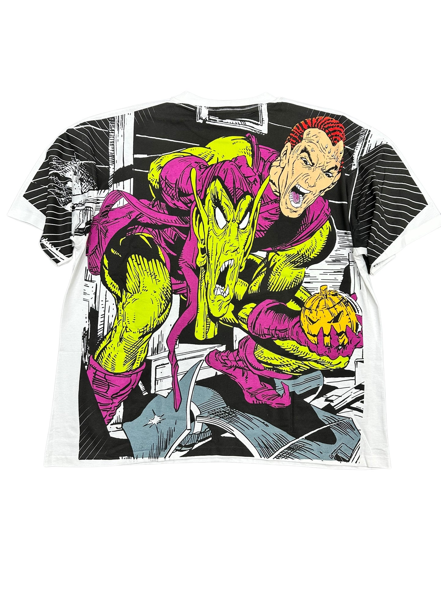 Modern Green Goblin Spiderman Mega Print Graphic Tee Size XXL