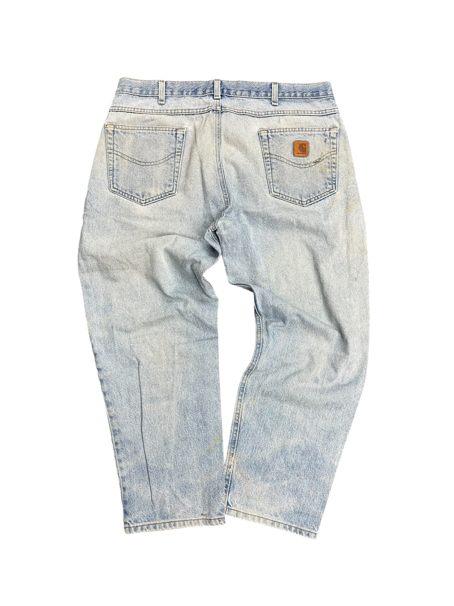 Carhartt Distressed Light Wash Denim Pants Size 38 x 28