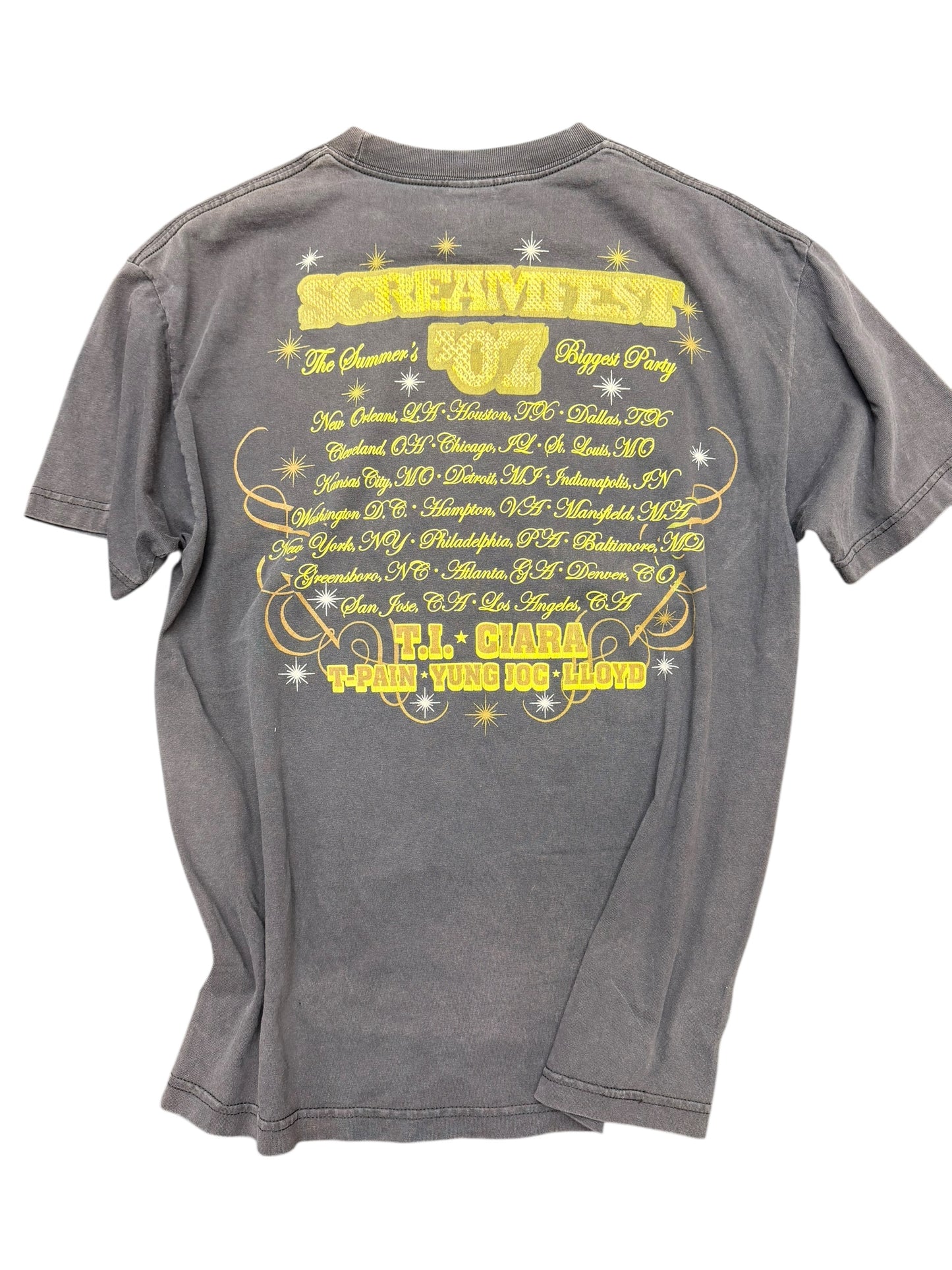 Vintage Screamfest 07’ T.I, Ciera. T- Pain Rap Tee Size Large