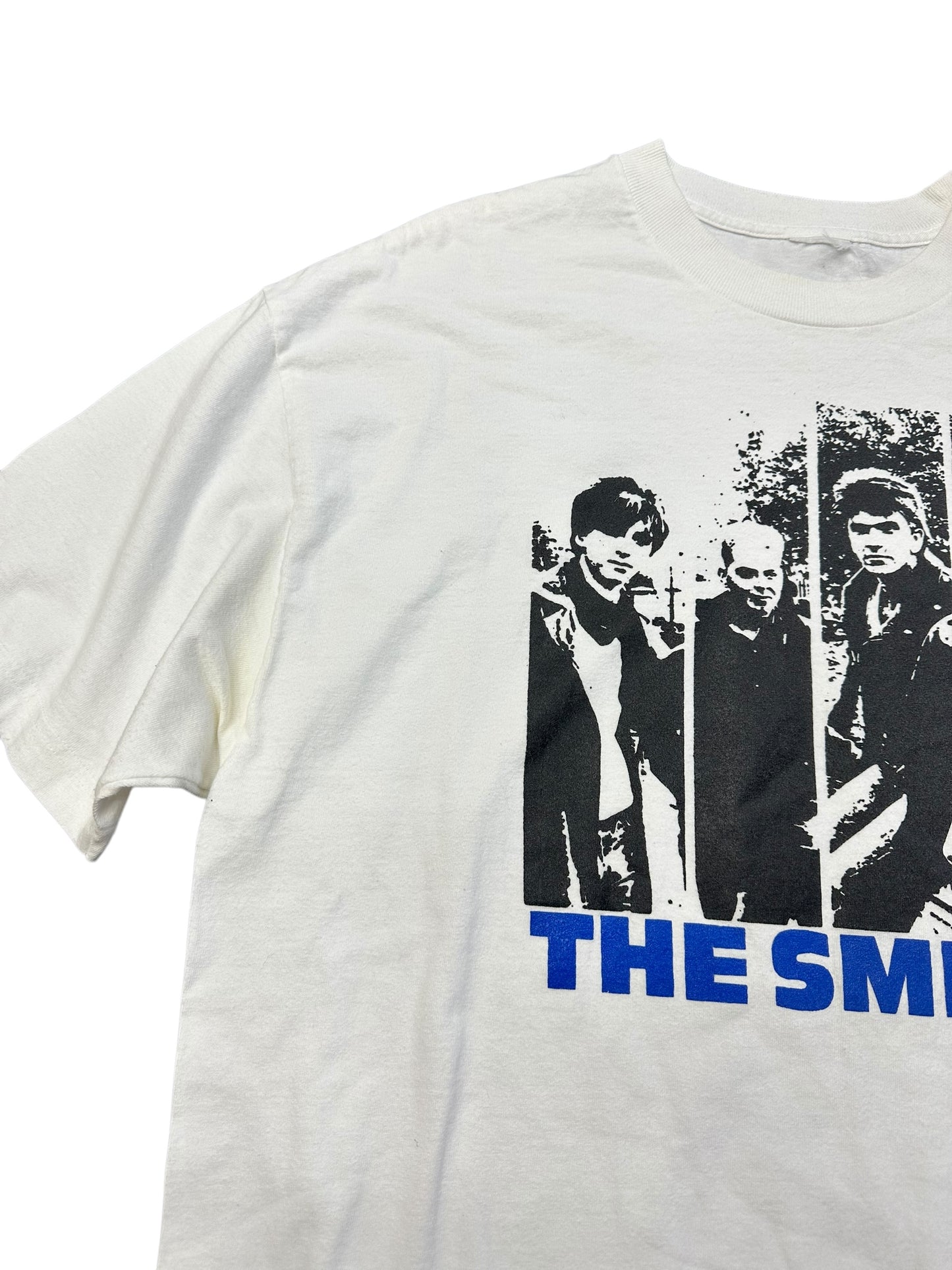 Y2K The Smiths Graphic Band Tee Blue Text Size XL