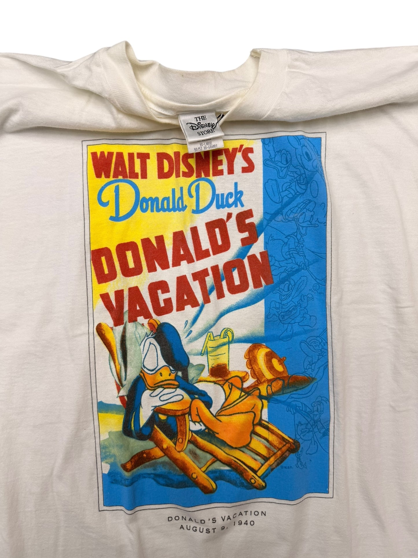Vintage 90’s Disney Donald Duck Vacation White Graphic Tee size XXL