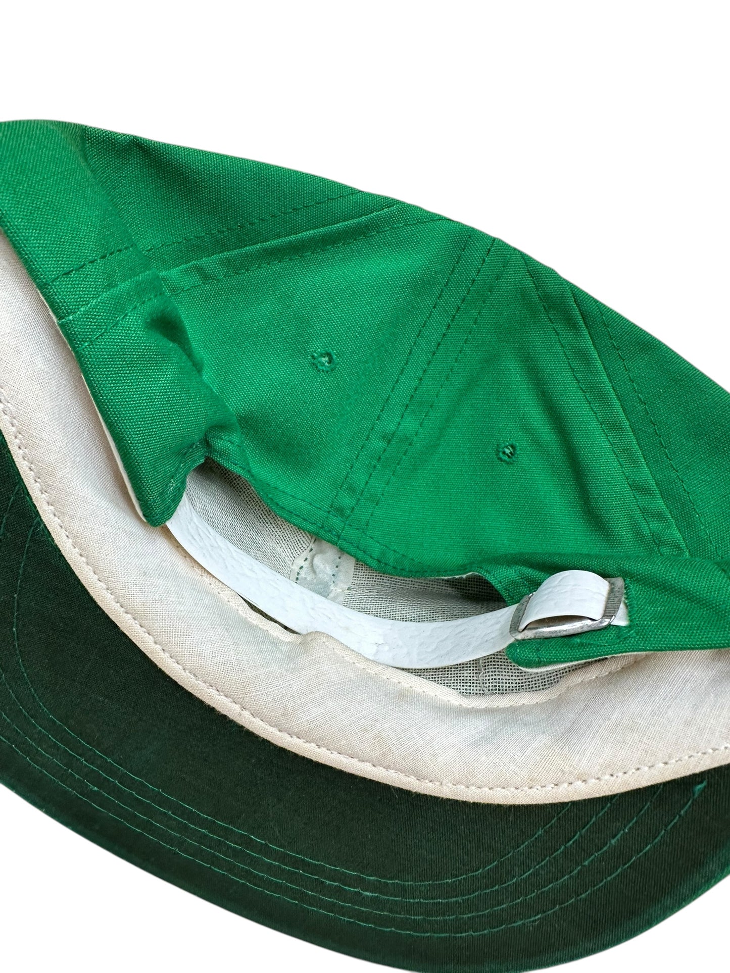 Vintage 'Superior Fast Freight' Green Leather Strap Back Trucker Hat