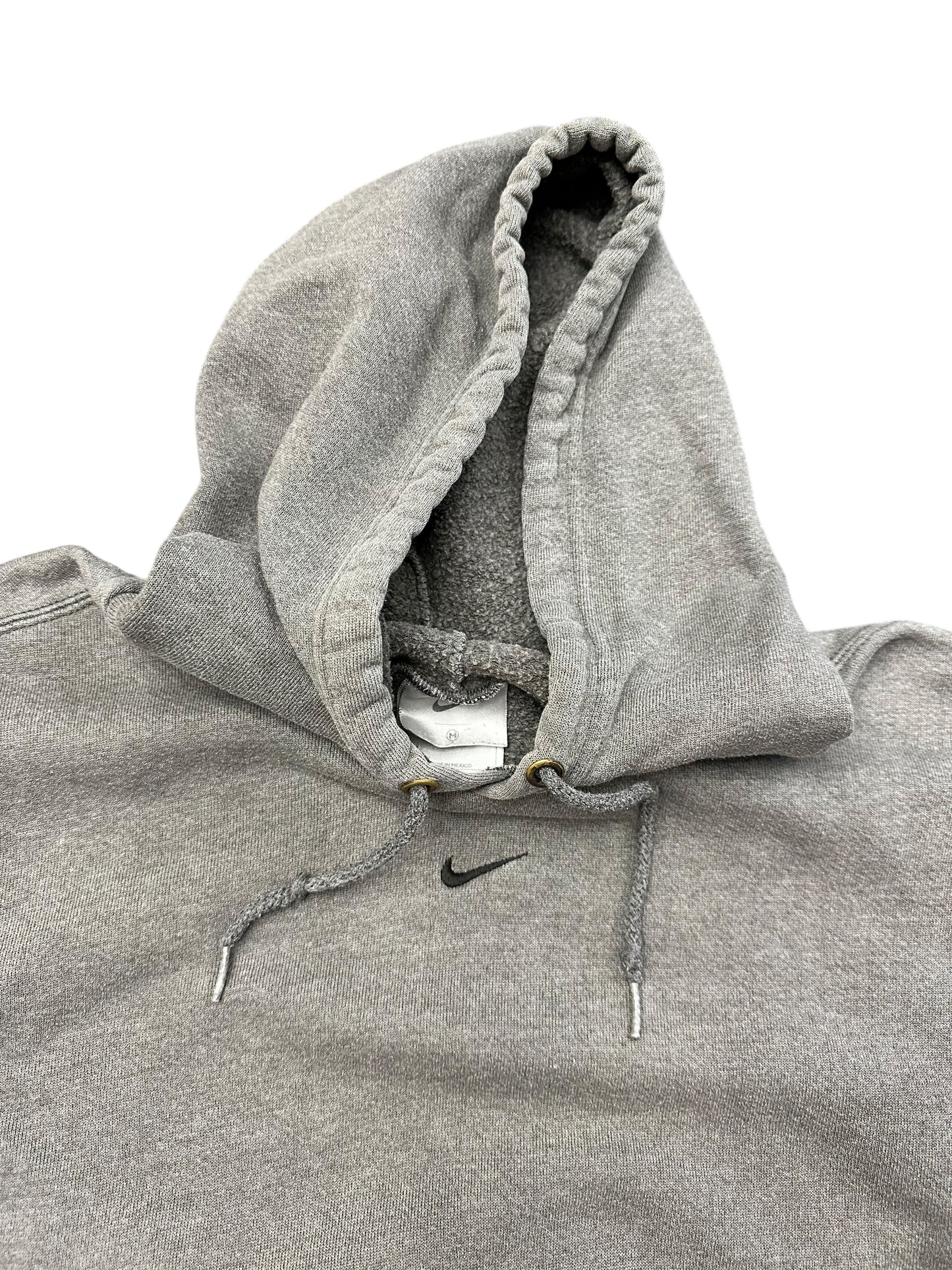 Y2K Nike Charcoal Grey Faded Pullover Hooded Drawstring Jacket Size M