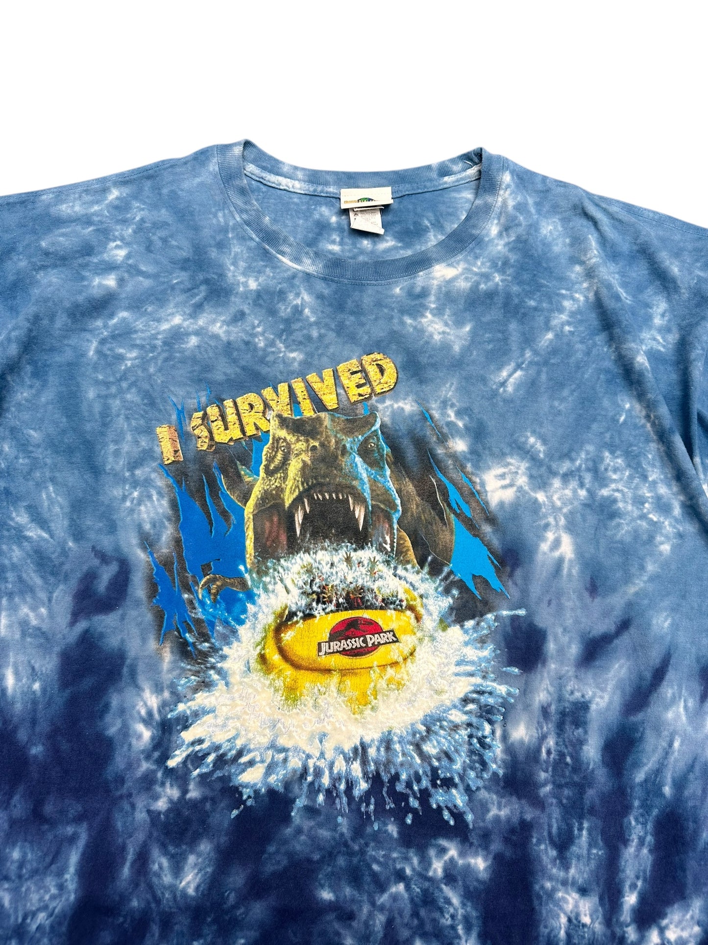 Vintage Universal Studios I Survived Jurassic Park Ride Promo Tee Size XXL