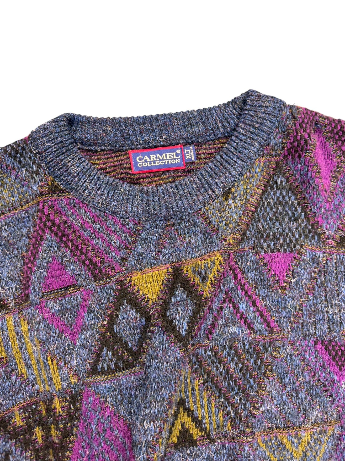 Vintage Purple & Navy Sweater Sz XLT