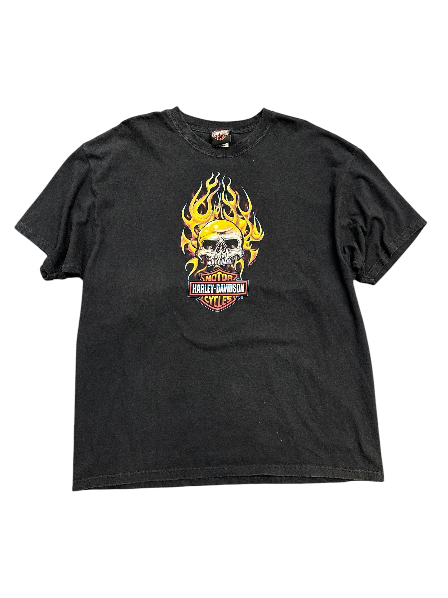 Y2K Harley Davidson Flaming Skull Thunder Tower Size XL