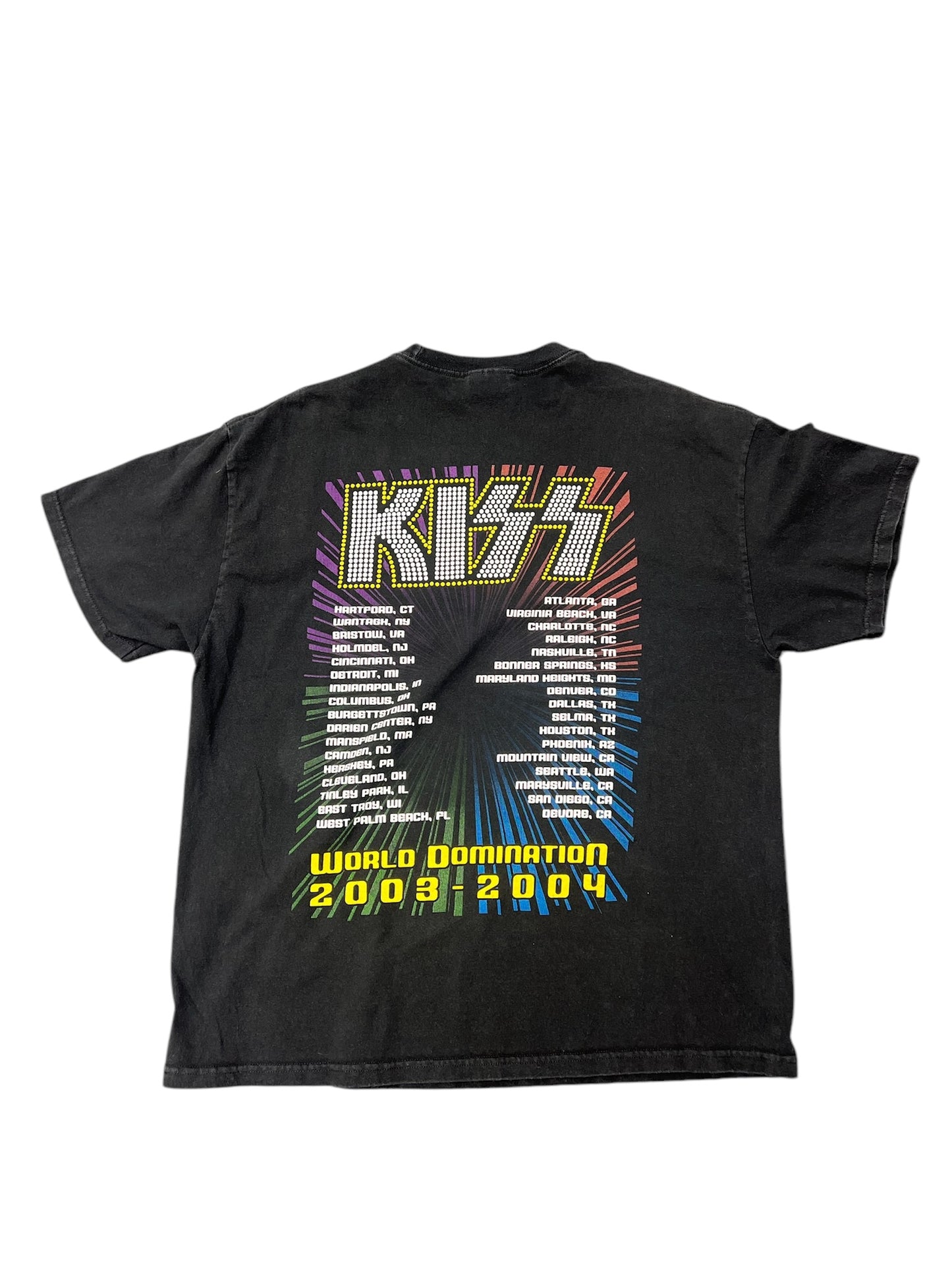 Y2K KISS 2003-2004 World Domination tour promo graphic tee Size XL