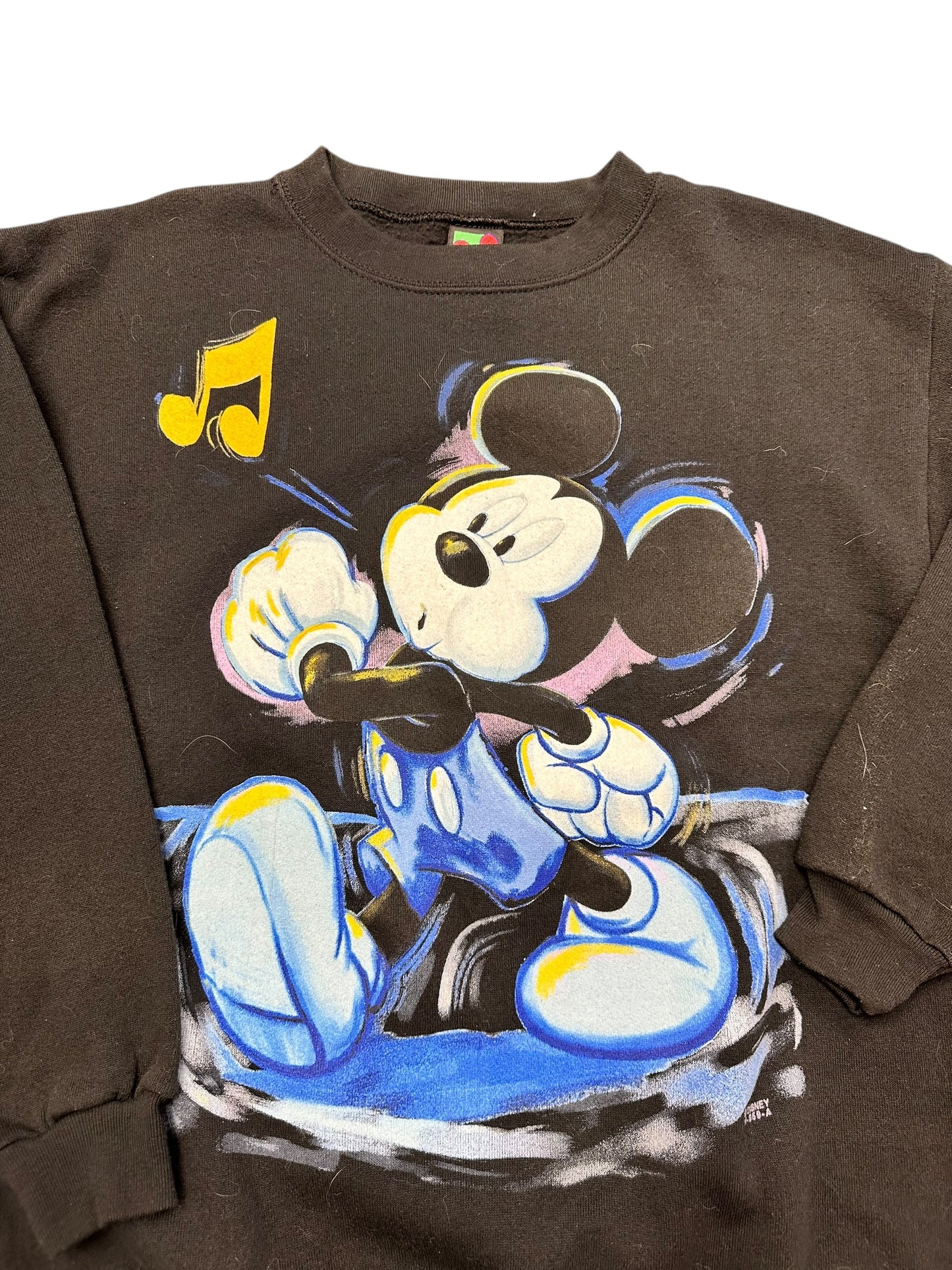 Vintage Disney Mickey Walk and Whistle Black Crewneck Size L