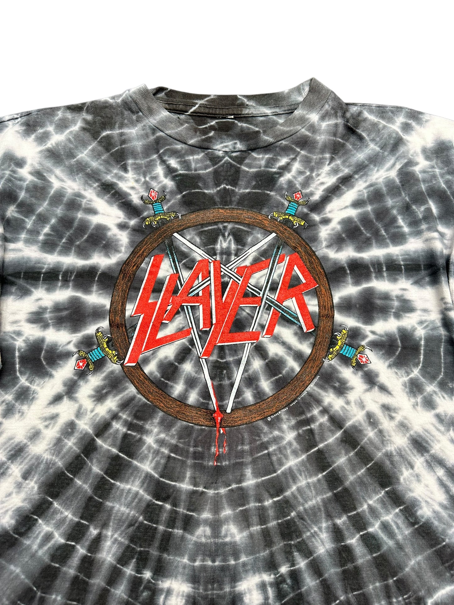 Vintage Slayer 1990 Pentagram Band Tee Size L