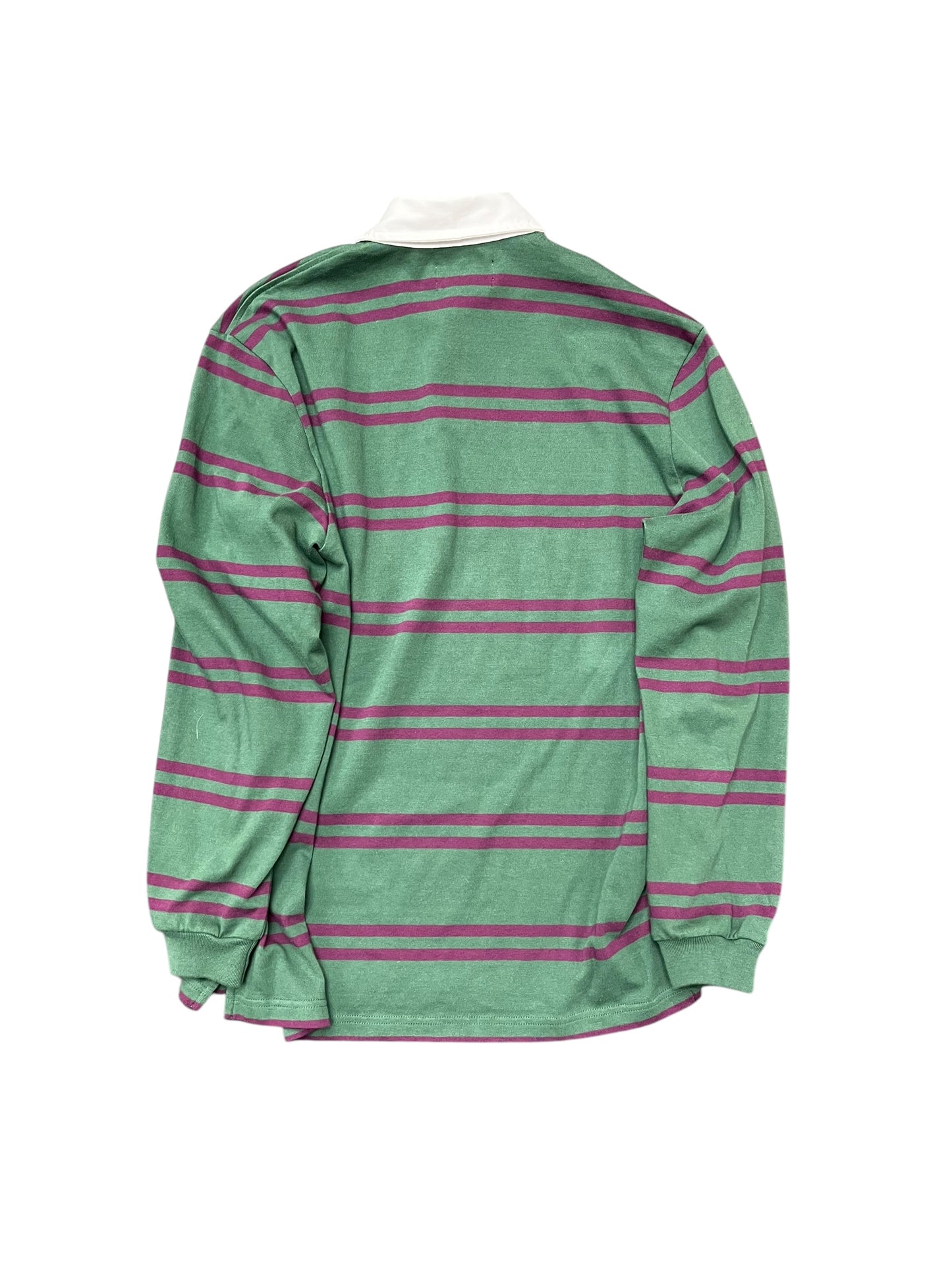 Palace Skateboards Green w/Purple Stripes Embroidered Rugby Shirt Size L
