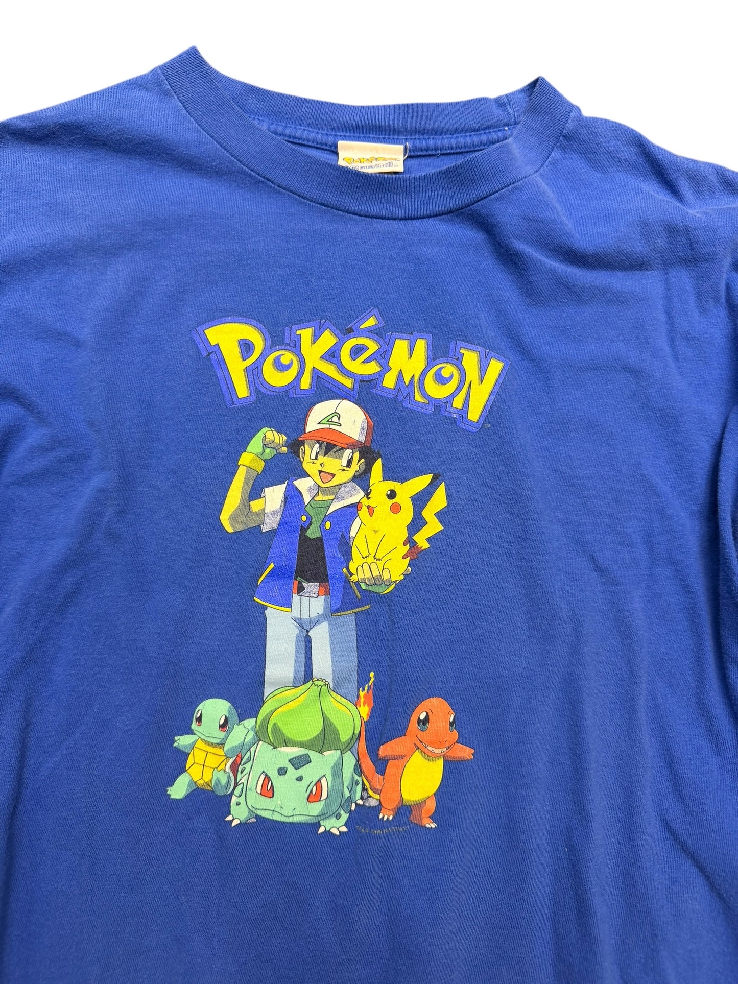 Vintage Pokémon Main Characters Blue Tee Size Small