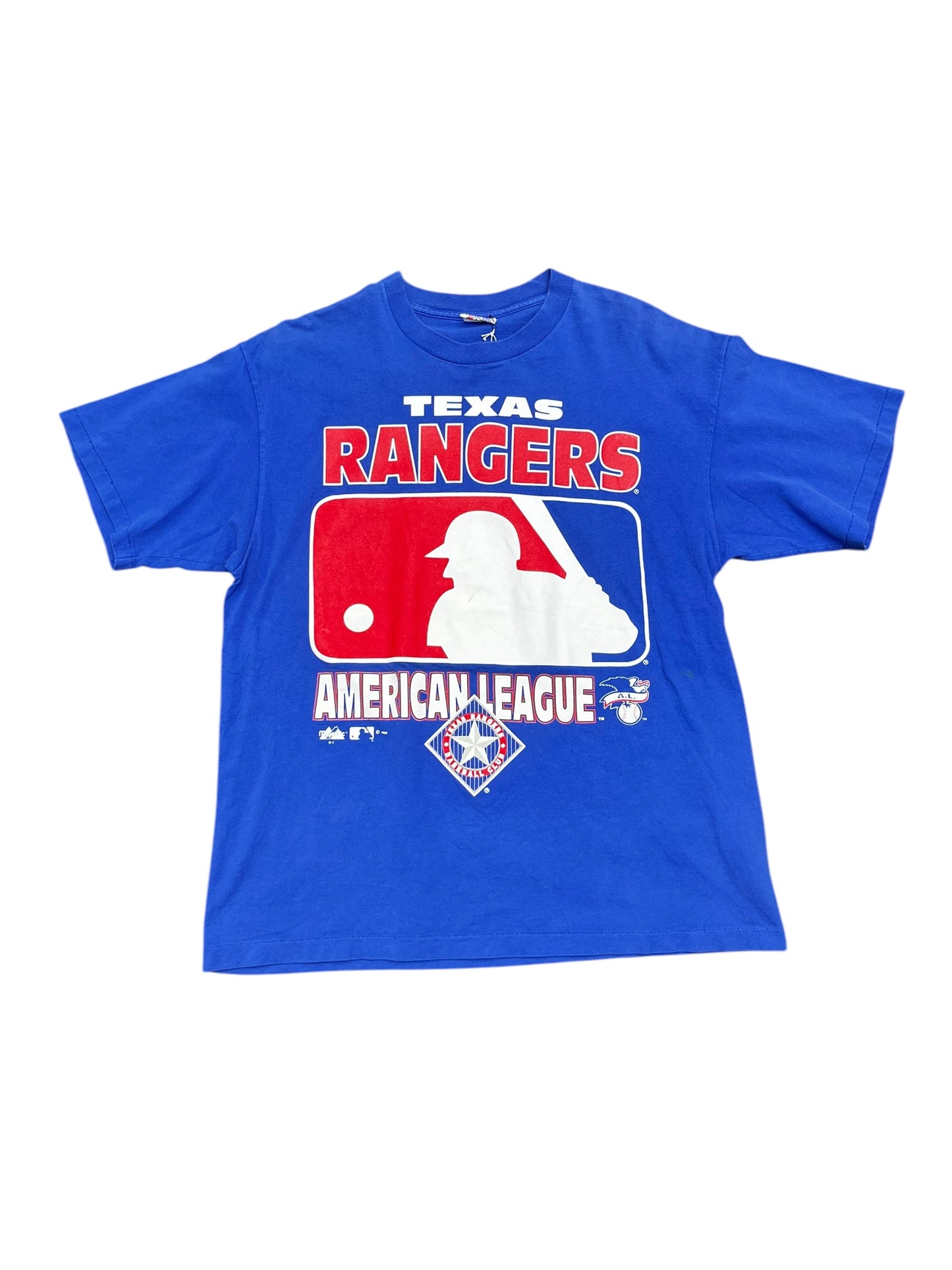Vintage Texas Rangers American League Majestic Blue Tee Size XL