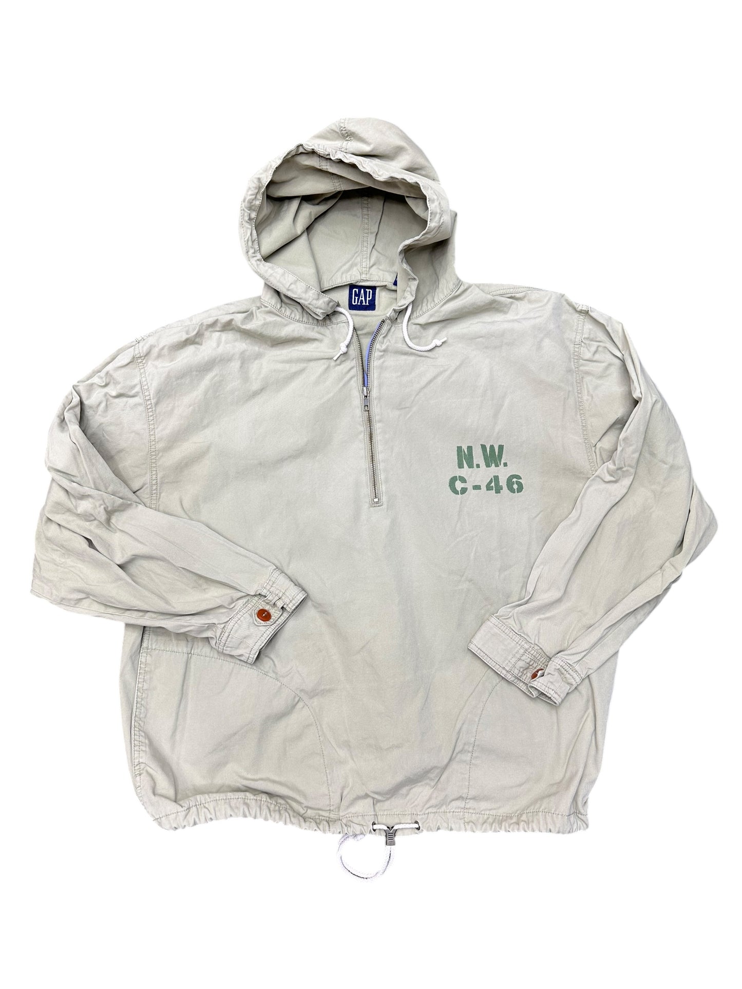 Y2K Gap Military Style Parka Quarter Zip Pullover Size L/XL