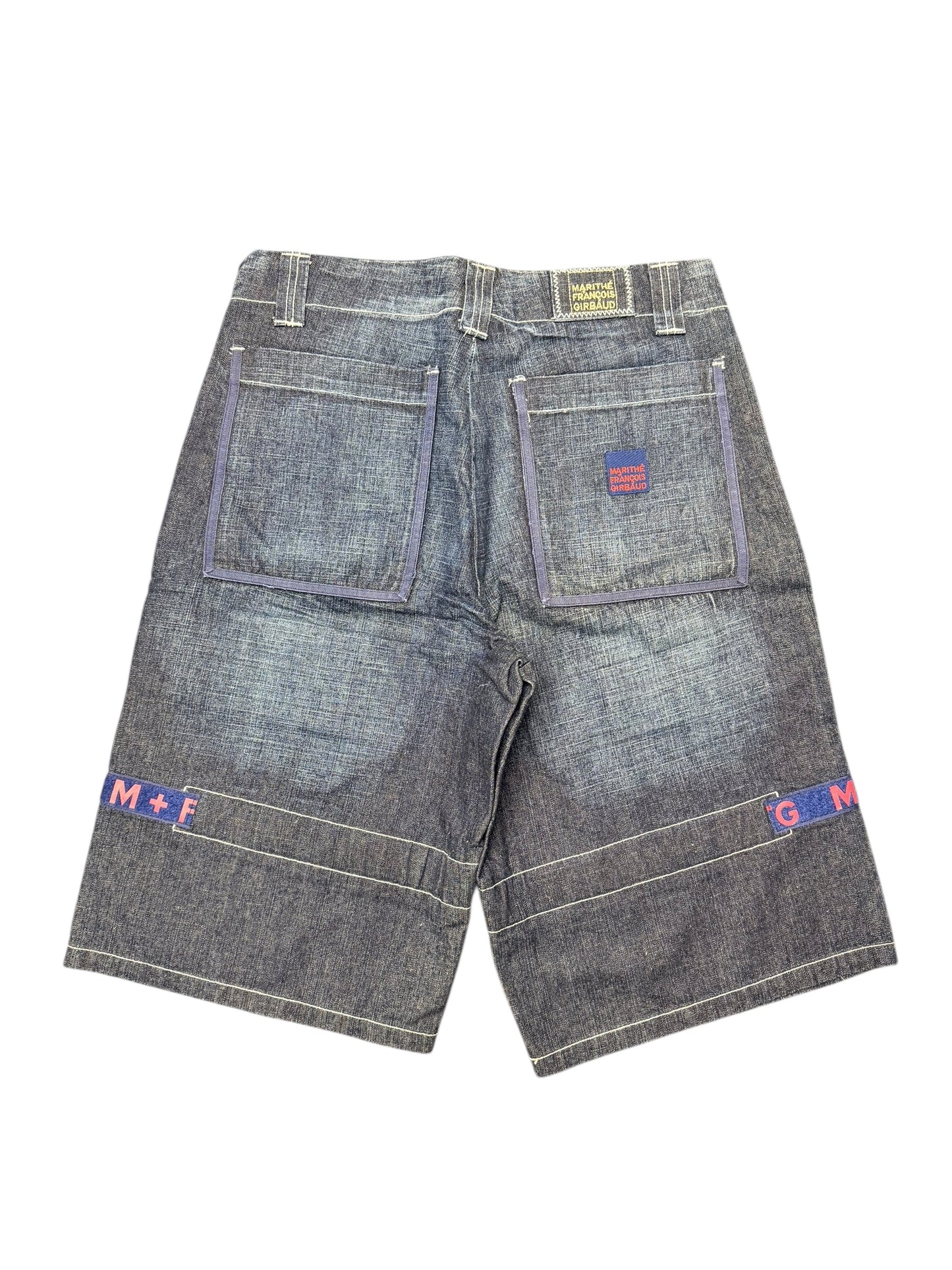 Marithe Francois Girbaud Dark Blue Denim Shorts (Baggy) size 34