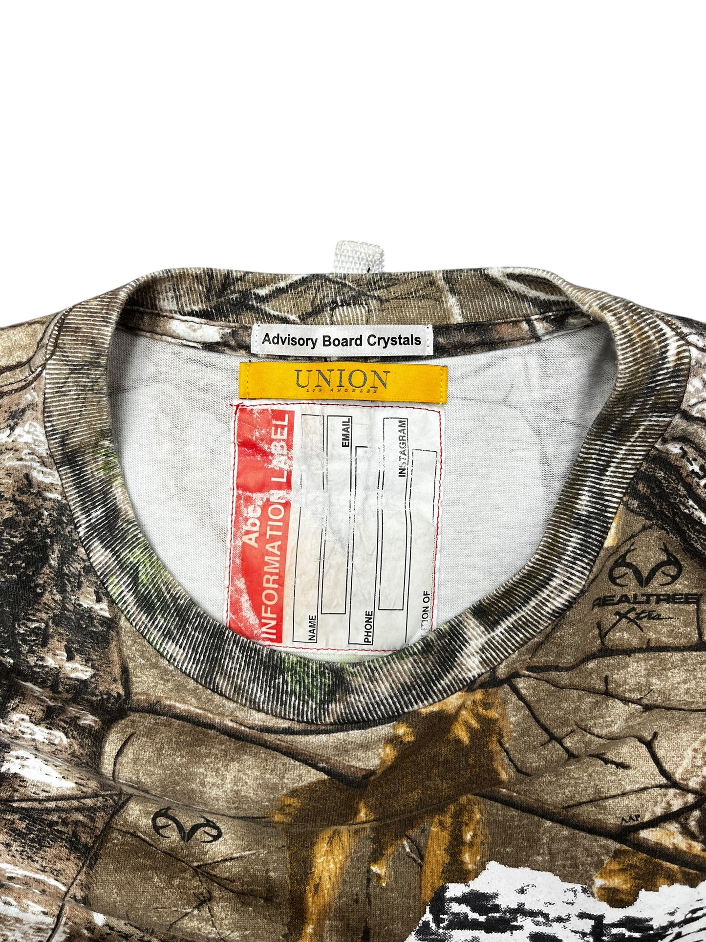 Advisory Board Crystals x Union Collab Camo Print Tee Size L