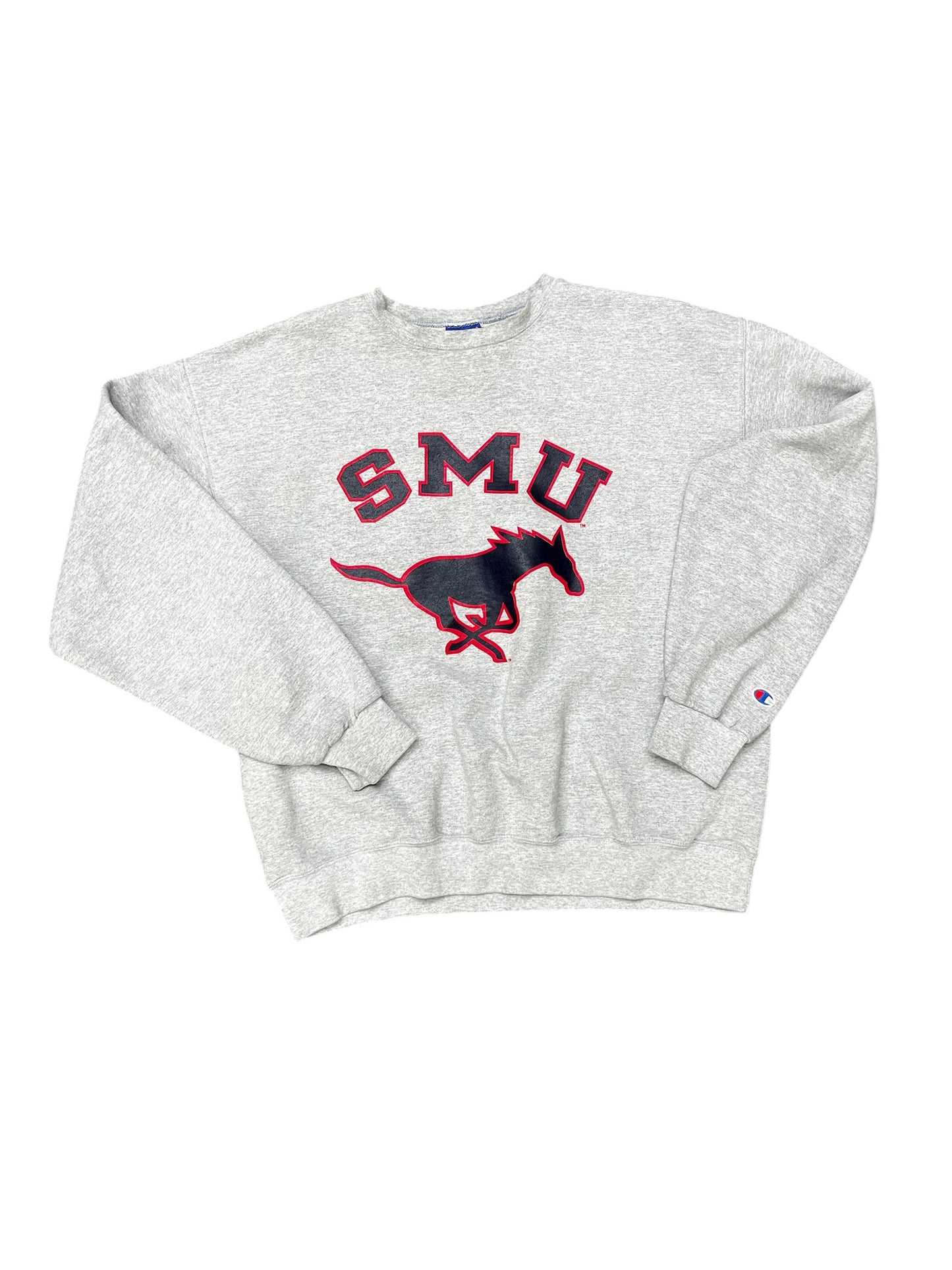 Vintage Champion SMU Mustangs Name/Logo Graphic Print Crewneck Size L