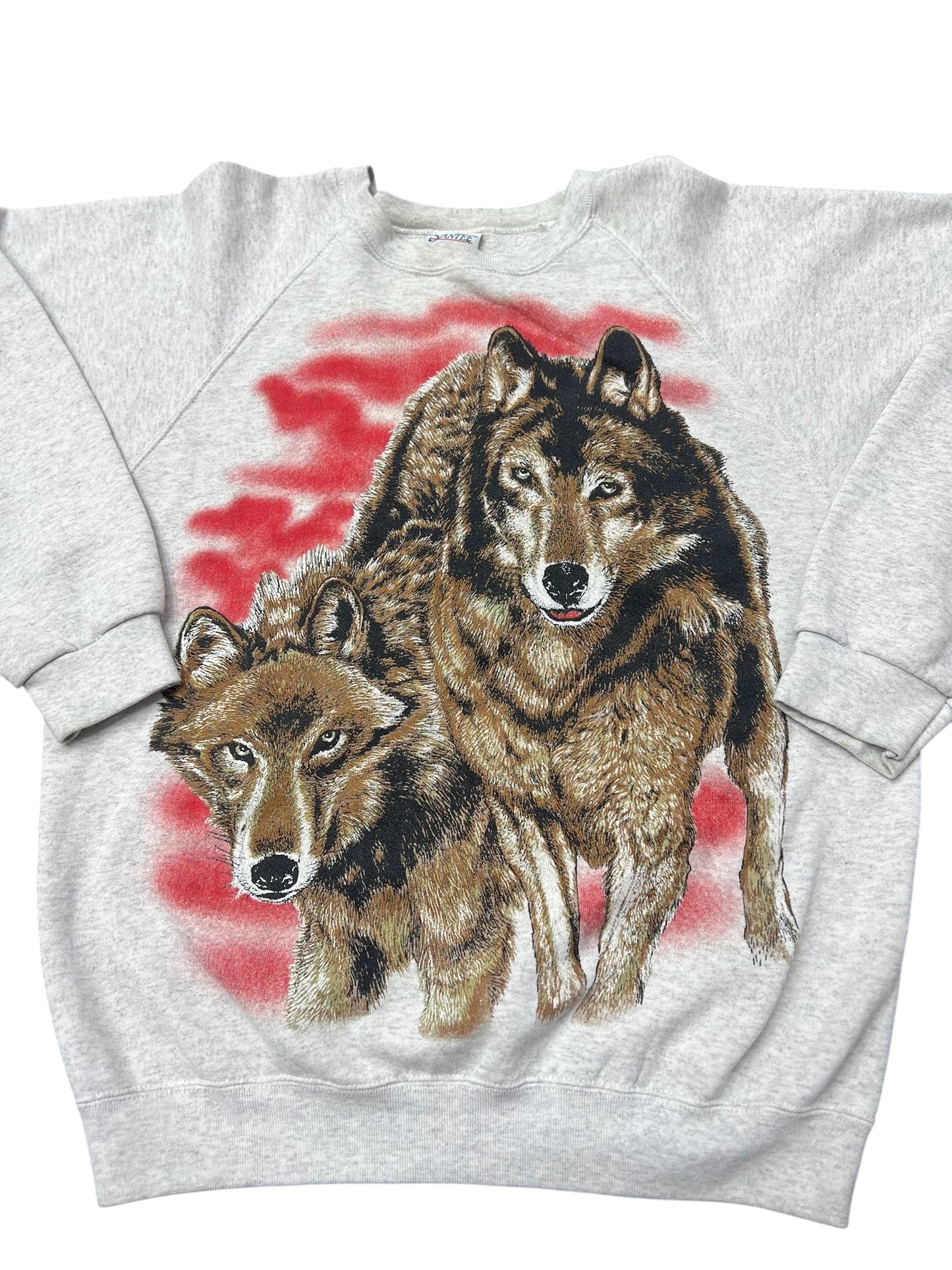 Vintage 90s Wolves Red Sky crewneck Size XL