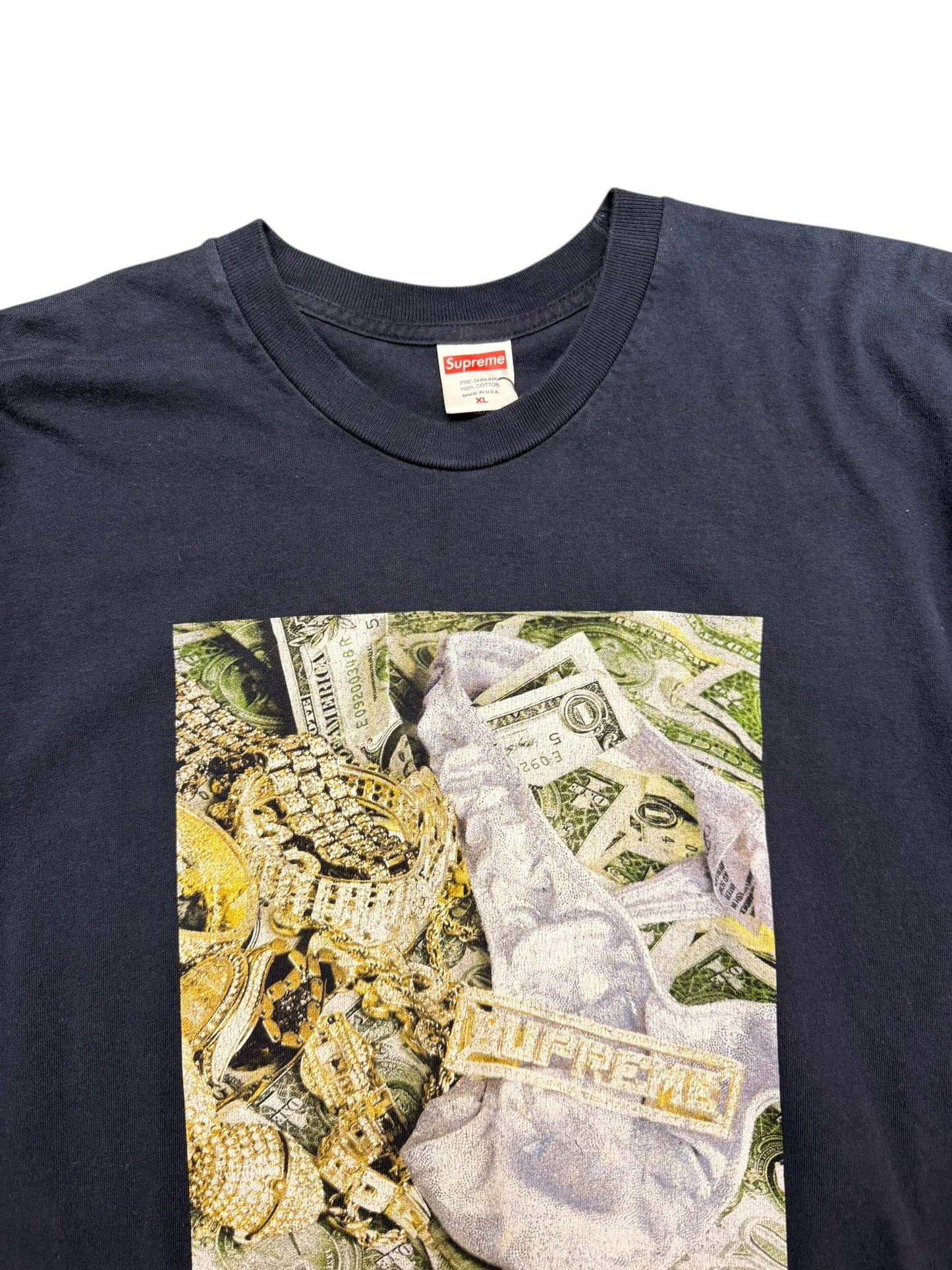 Supreme Bling Tee Navy Pre Owned size XL