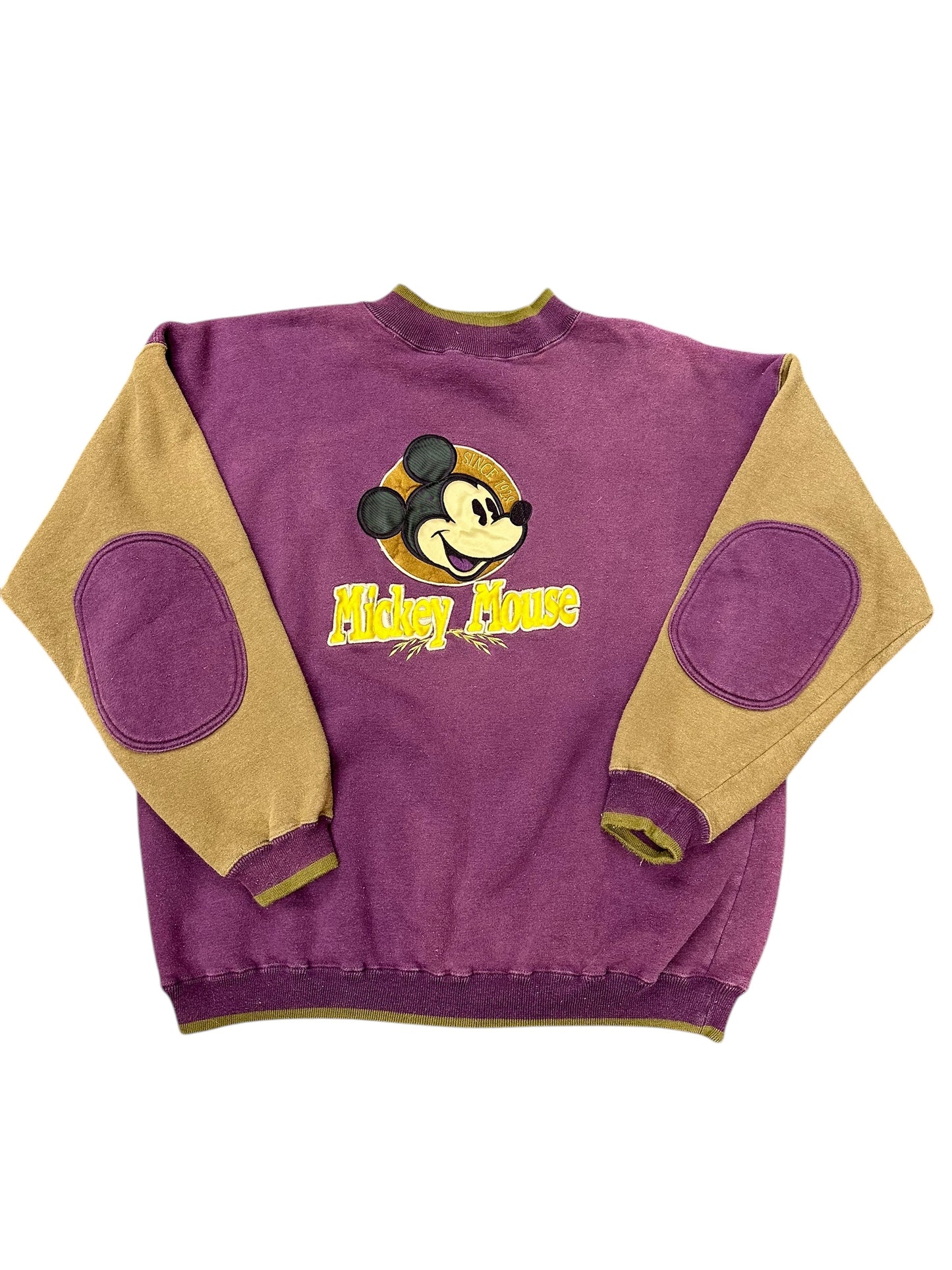 Vintage 90s Mickey Two Tone Patch Crewneck Size L/XL