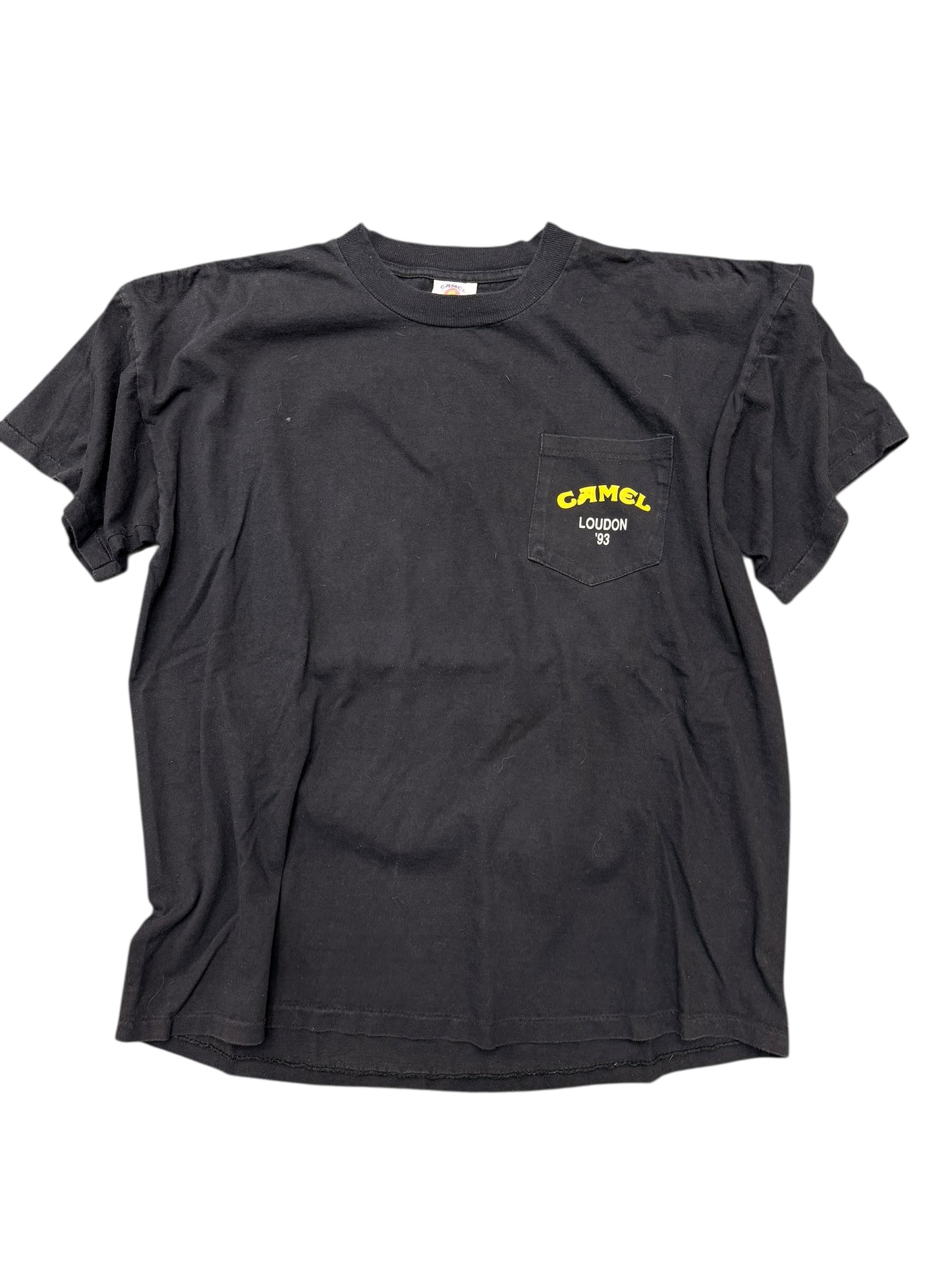 Vintage Camel Biker Joe Black Pocket Tee Size XL