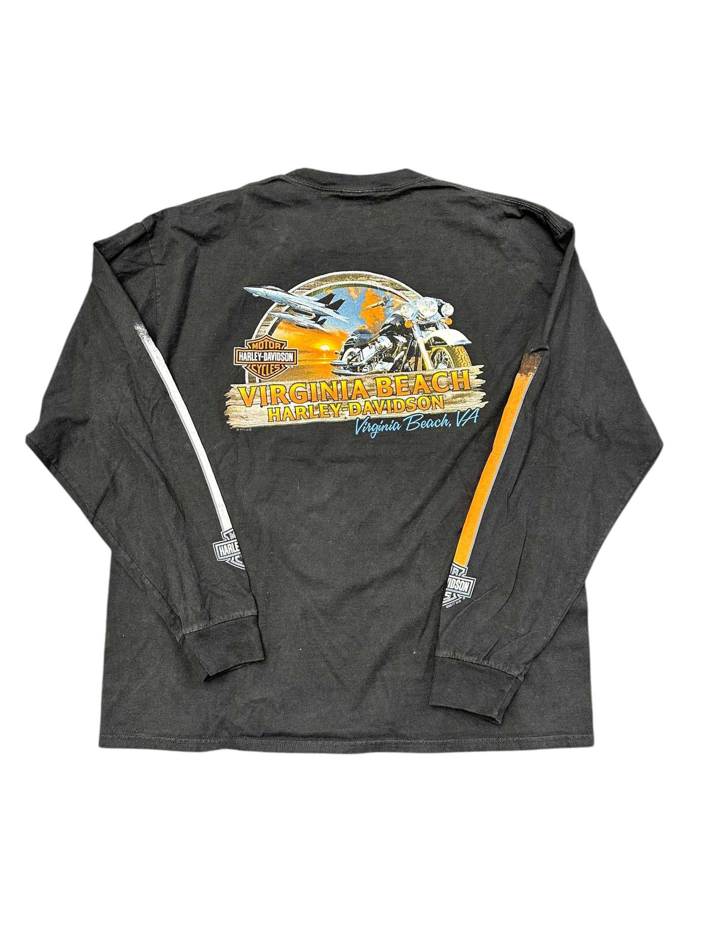 2017 Harley Davidson Virginia Beach Long Sleeve Graphic Print Shirt Size XL