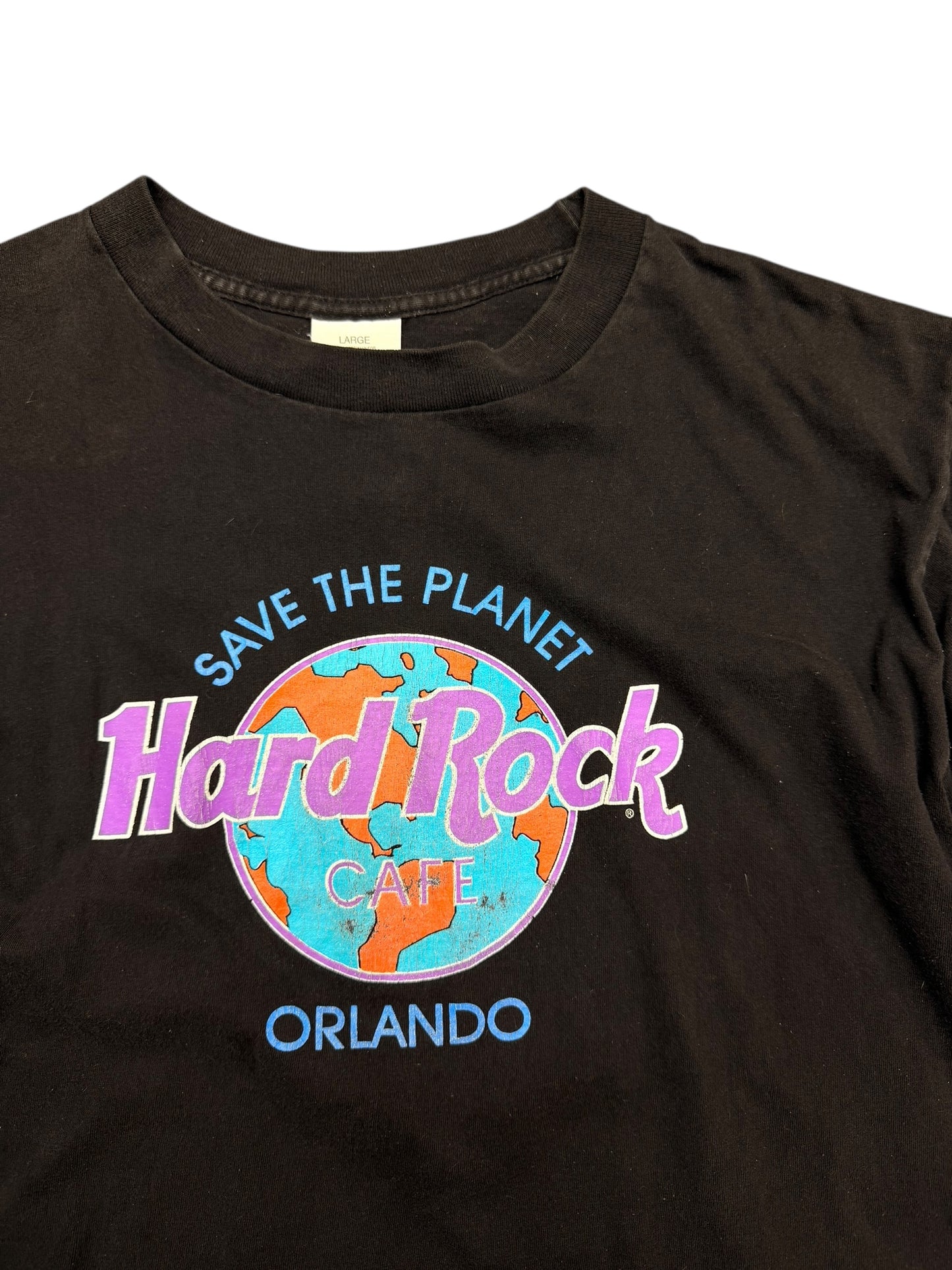 Vintage Hard Rock “Save The Planet” Black Tee Size Large