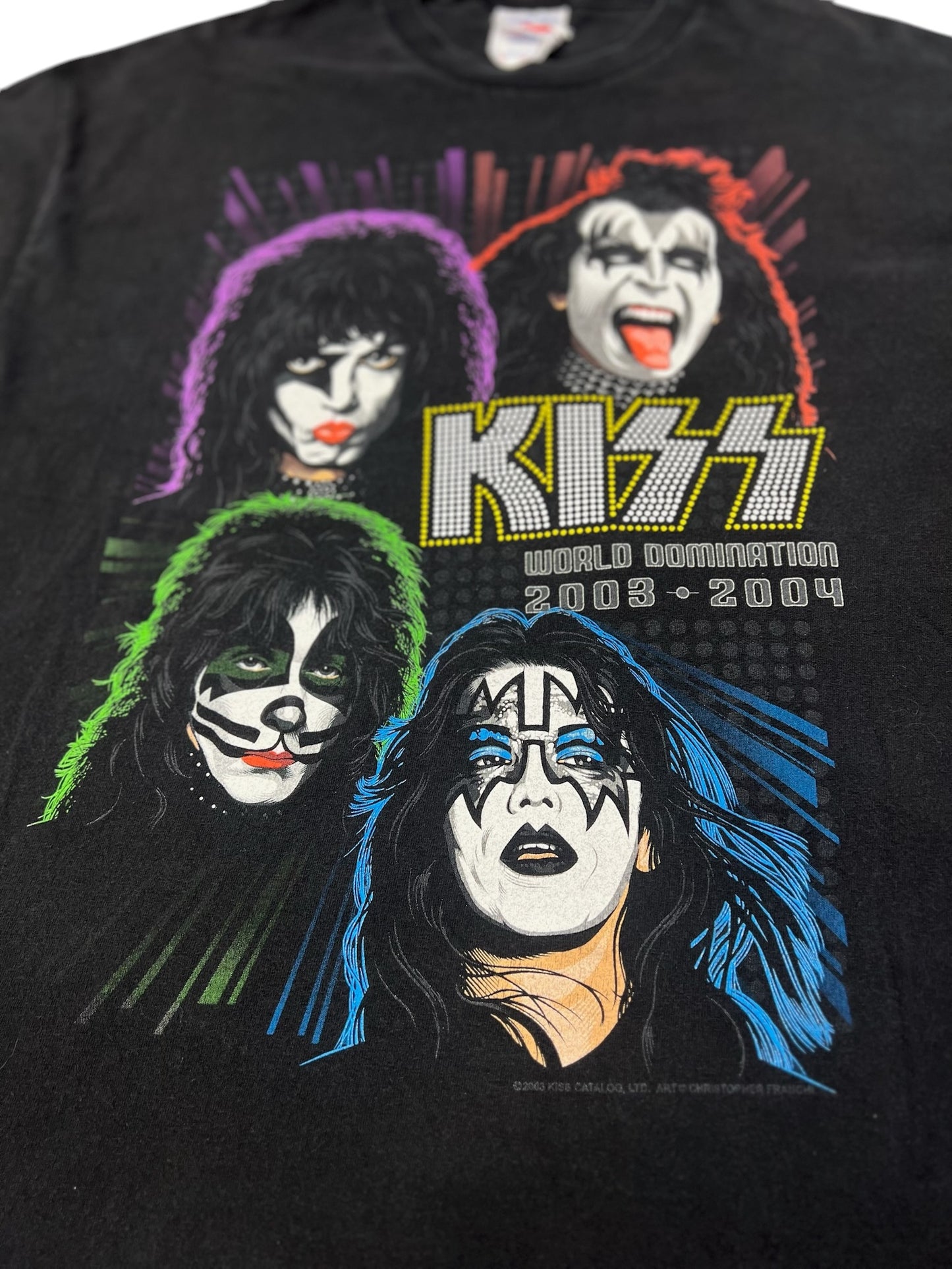 Y2K KISS 2003-2004 World Domination tour promo graphic tee Size XL