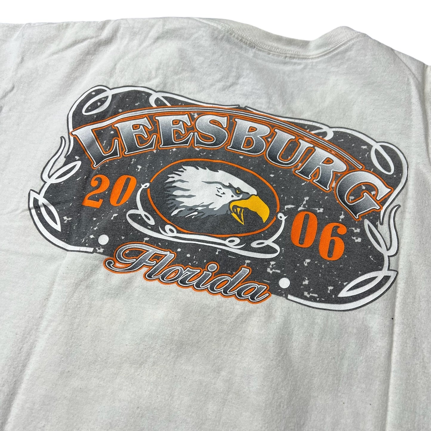 Y2K 2006 Leesburg Florida 'live free ride free' eagle graphic Tee Size XL
