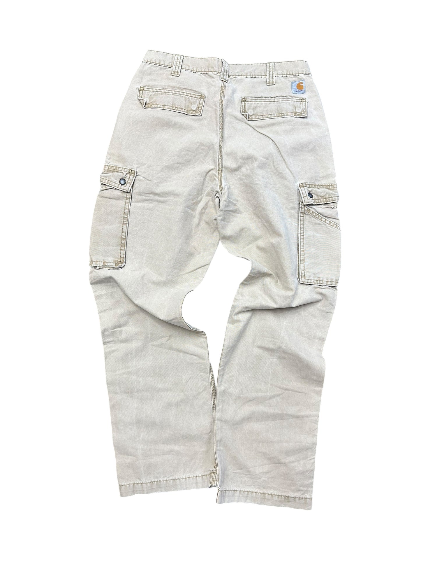 Carhartt Relaxed Fit Light Khaki Cargo Baggy Pants Size 34 x 32