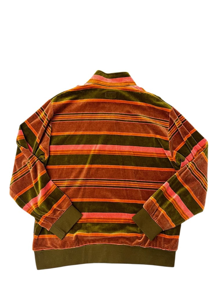 Supreme Stripe Velour Pullover Multicolor Half Zip Size XL