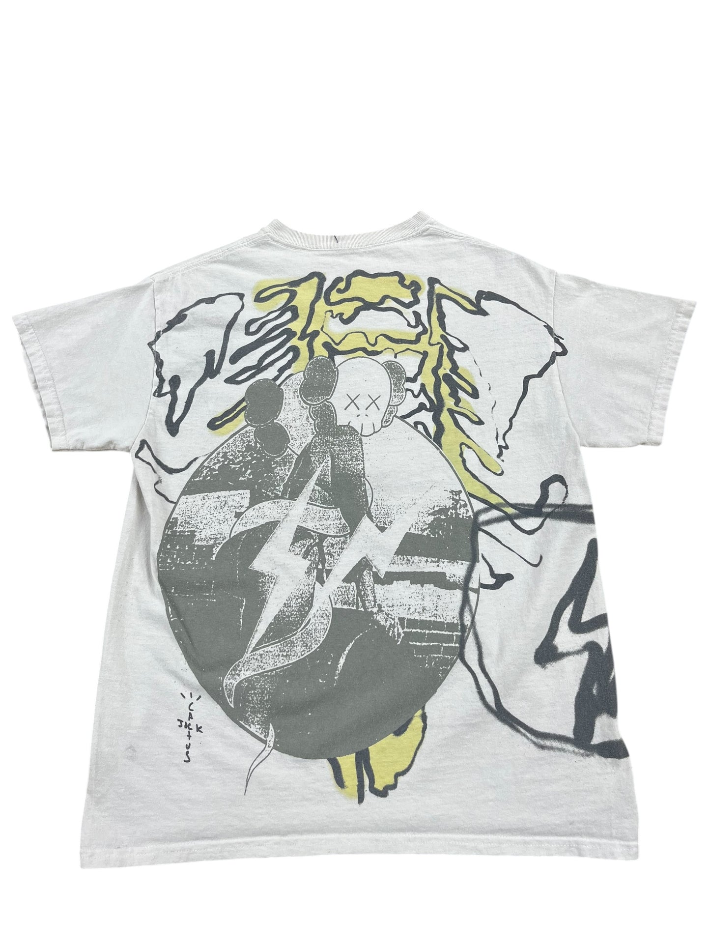 Cactus Jack x KAWS Collab Distressed Graphic Print Tee Size S