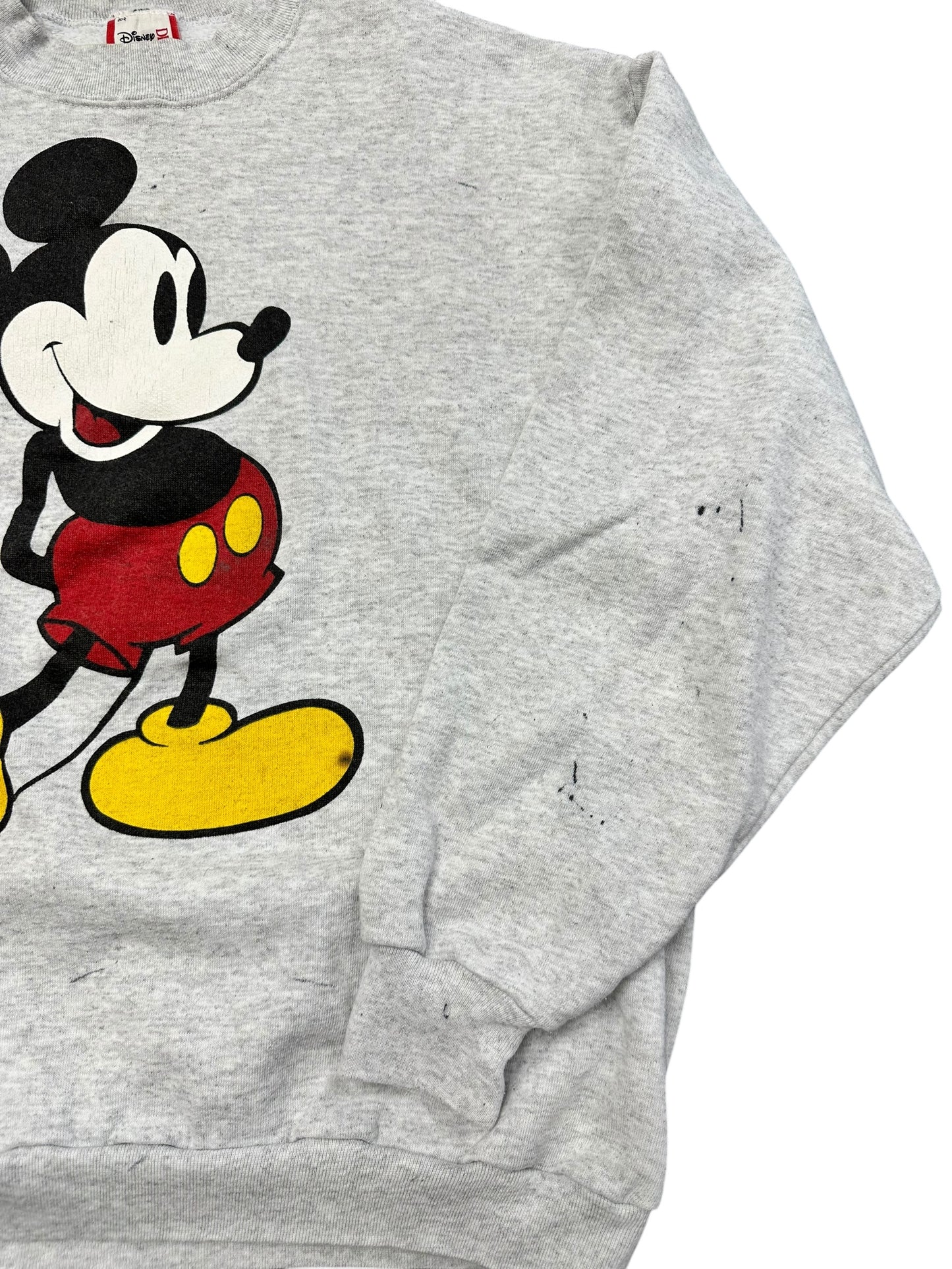 Vintage Disney Mickey Heather Grey Distressed Crewneck Size XL