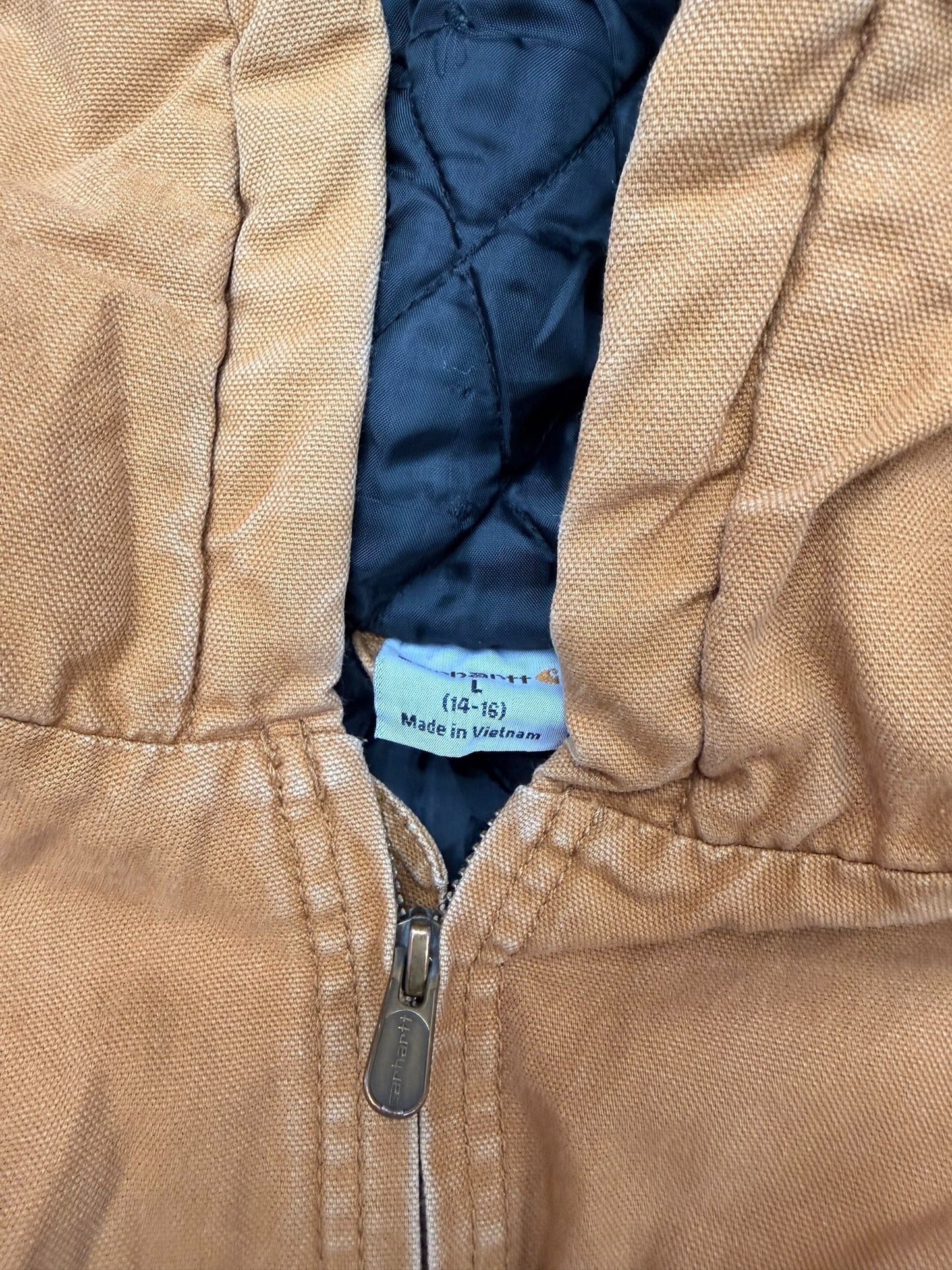 Carhartt Khaki Canvas Hooded Jacket Size Small