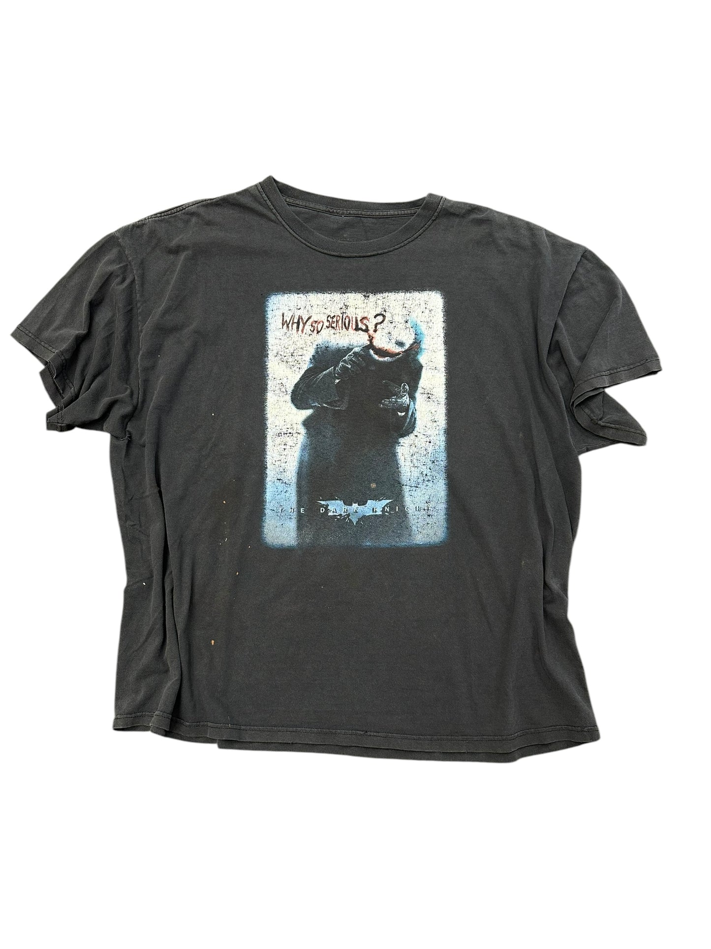 Y2K The Dark Knight Joker Why So Serious Distressed Movie Promo Tee Size XL
