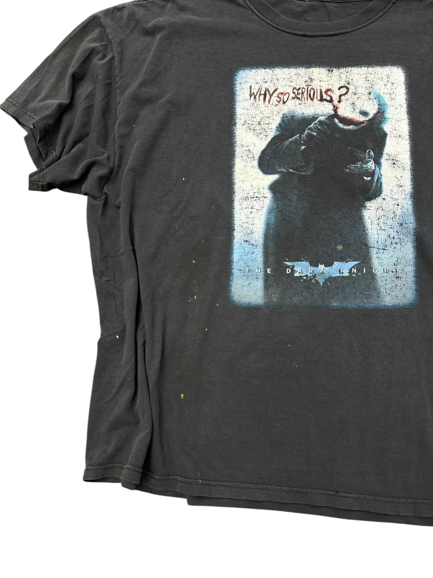 Y2K The Dark Knight Joker Why So Serious Distressed Movie Promo Tee Size XL