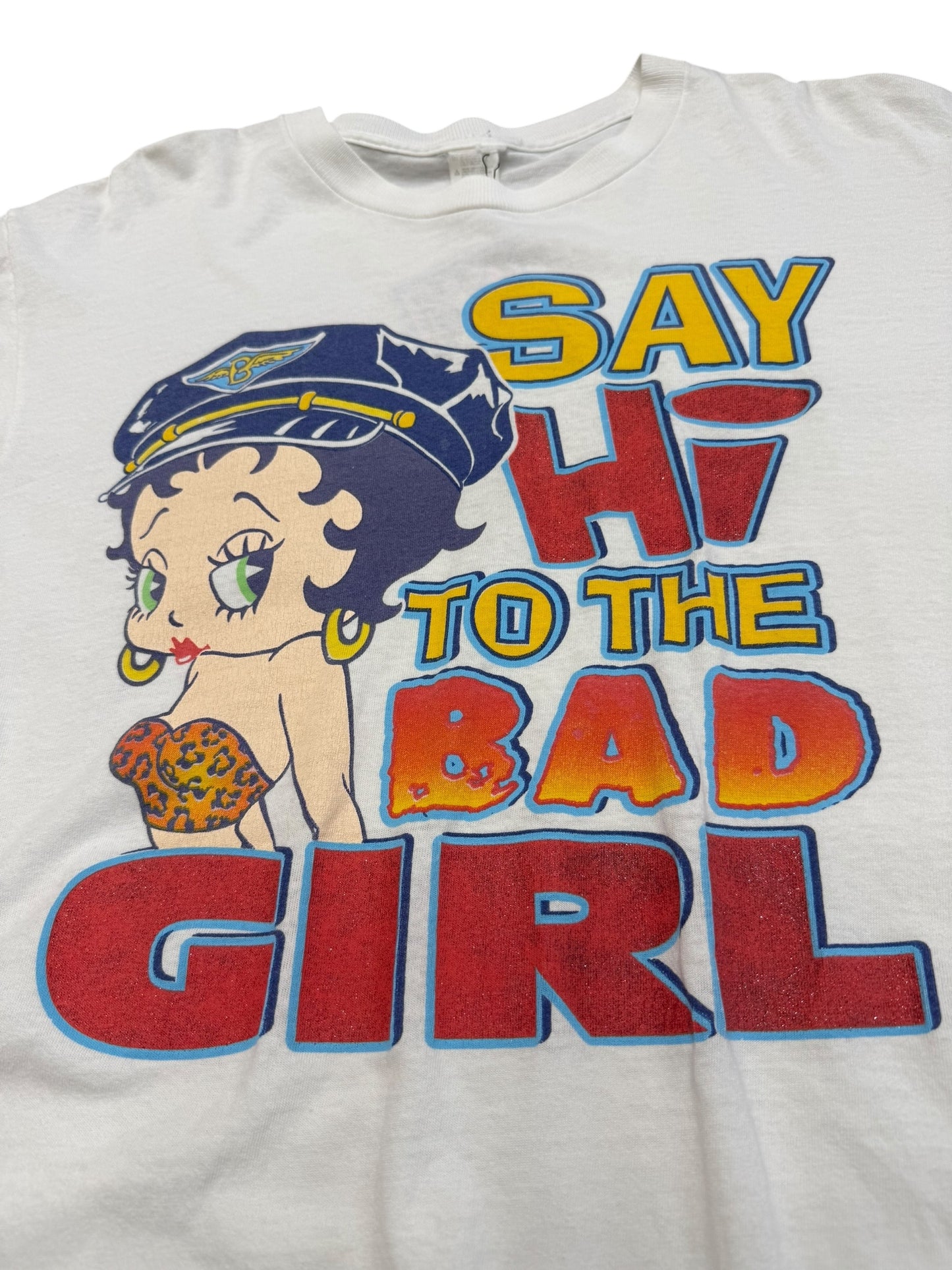 Vintage 2002 Betty Boop 'Say Hi to the Bad Girl' Graphic Print Tee Size L