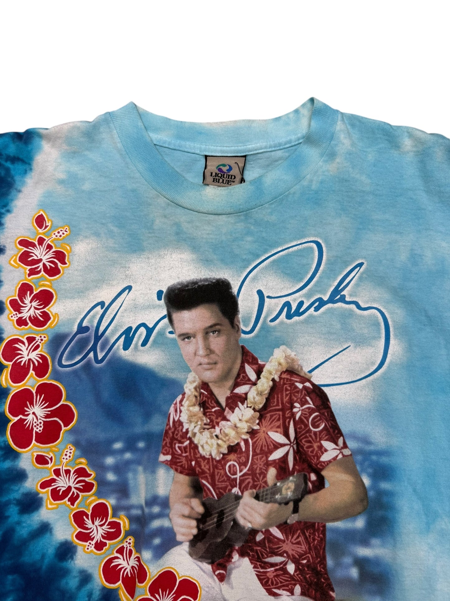 Vintage Elvis Hawaiian Tie Dye Tee Size XL