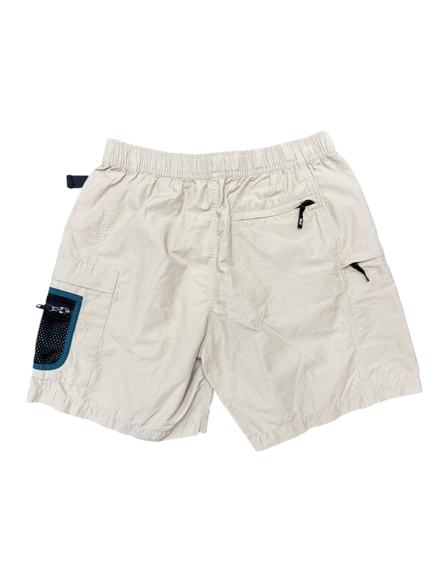 FTP Beige Mesh Pocket Track Shorts Size S