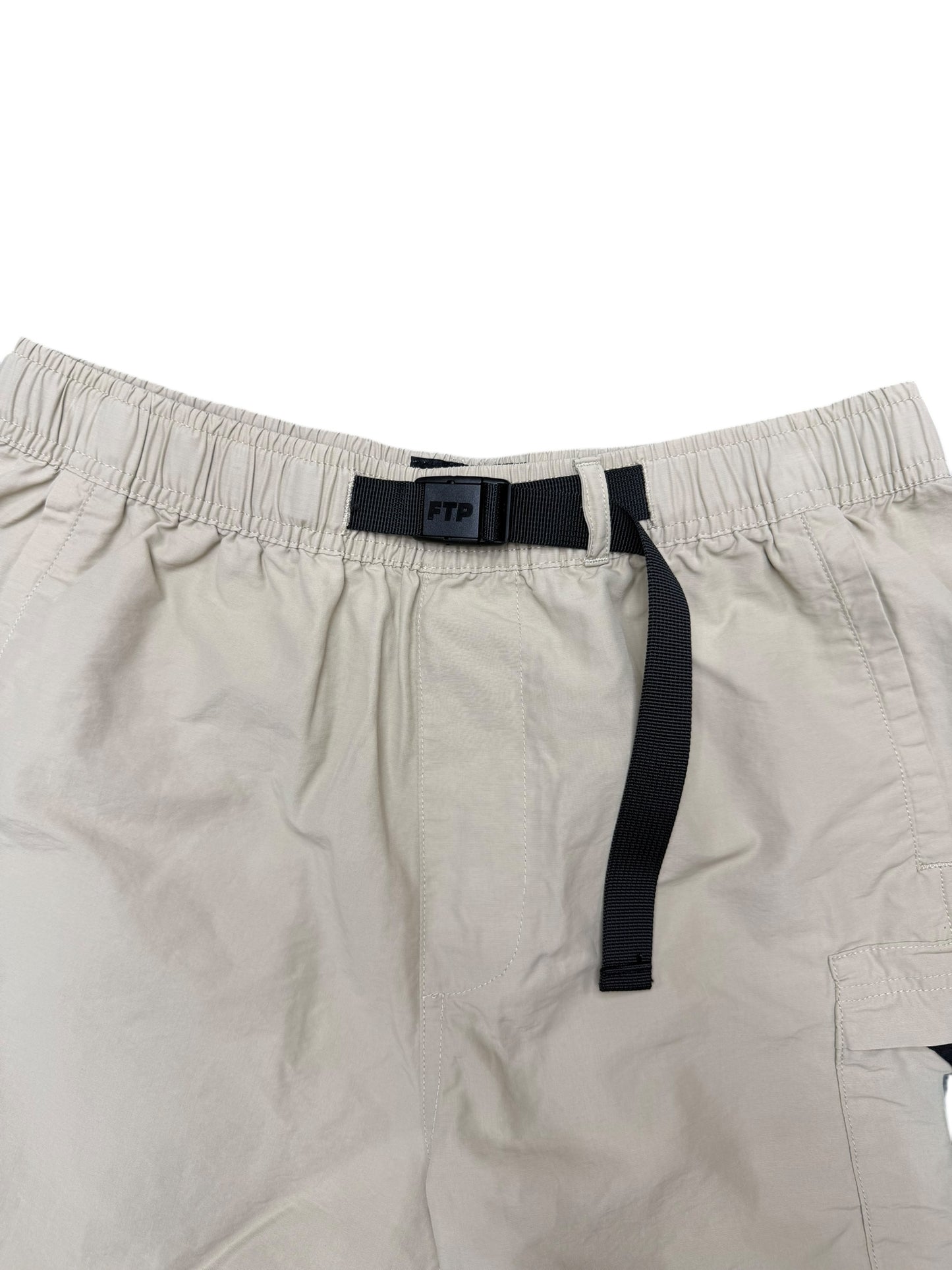 FTP Beige Mesh Pocket Track Shorts Size S